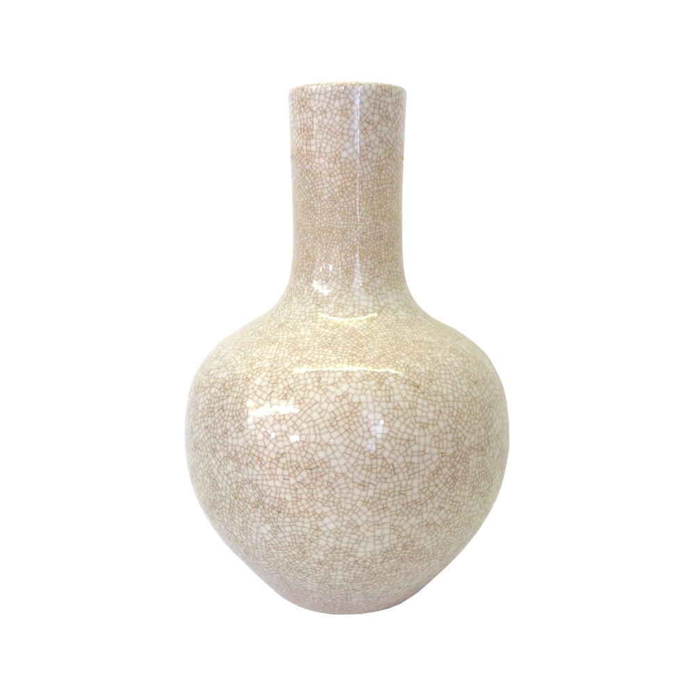 Studio Ceramic Crackle-Glaze Spouted Vase