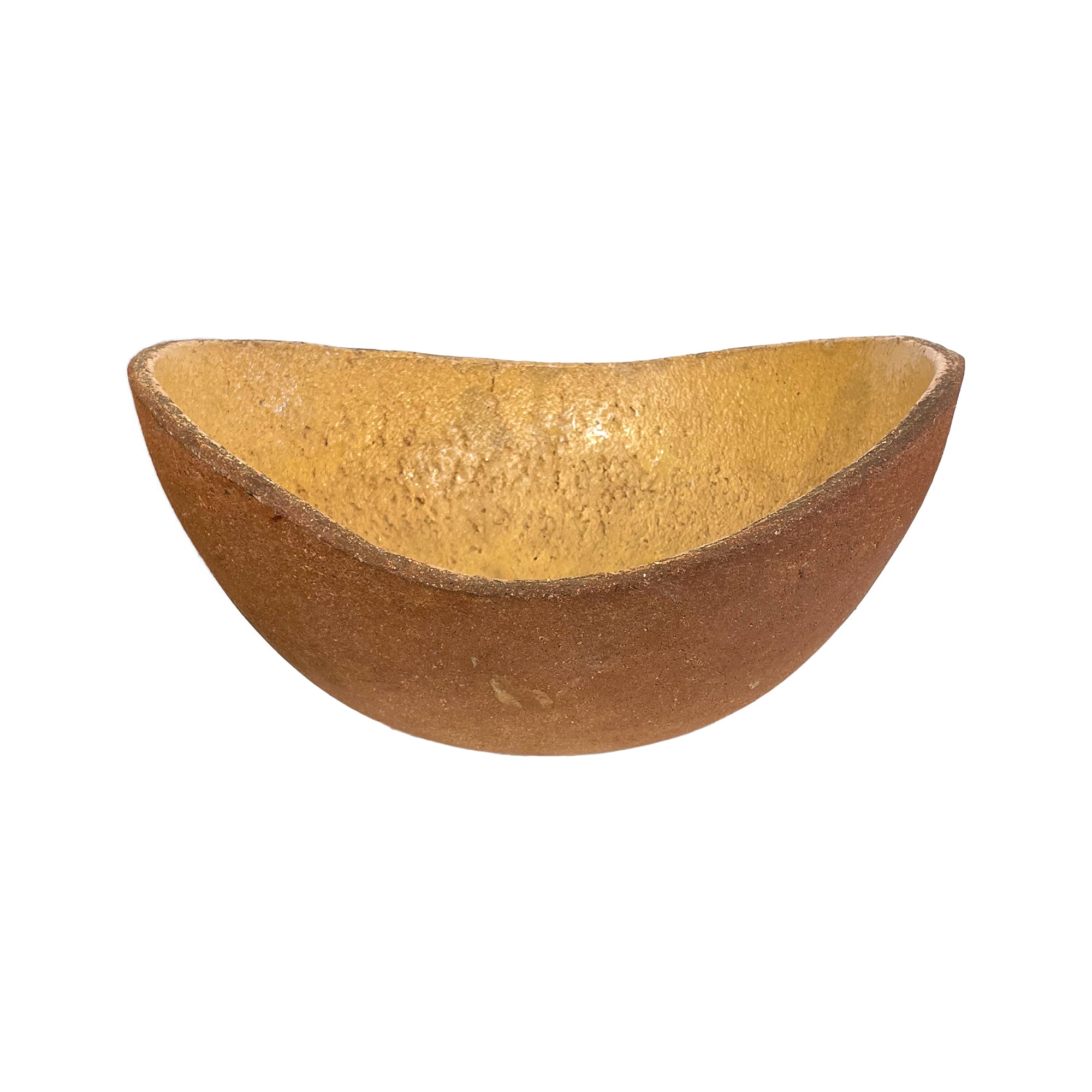 Dutch Studio Ceramic Undulating Bowl with Glazed Interior