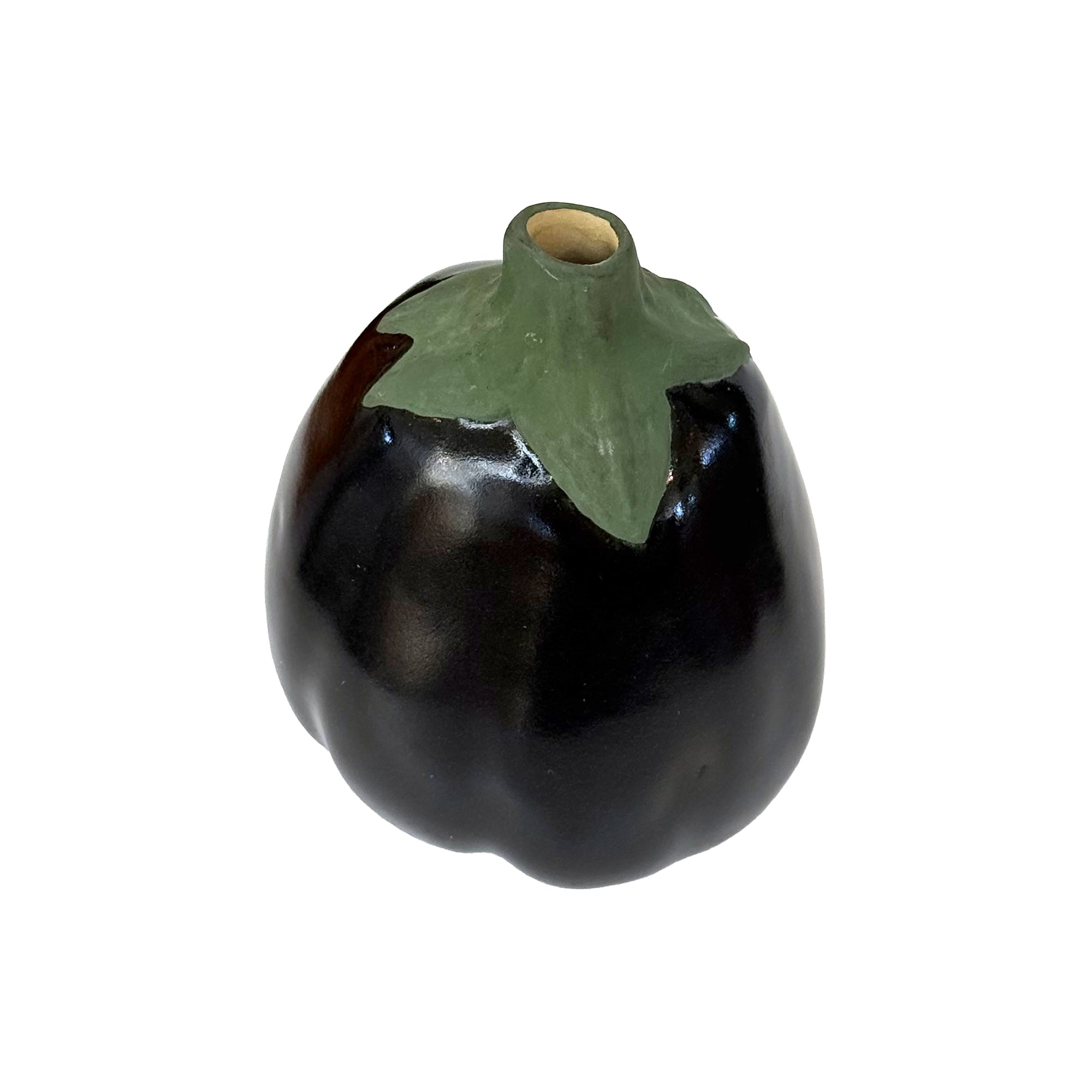 Studio Ceramic Eggplant Vase by Patricia Garret