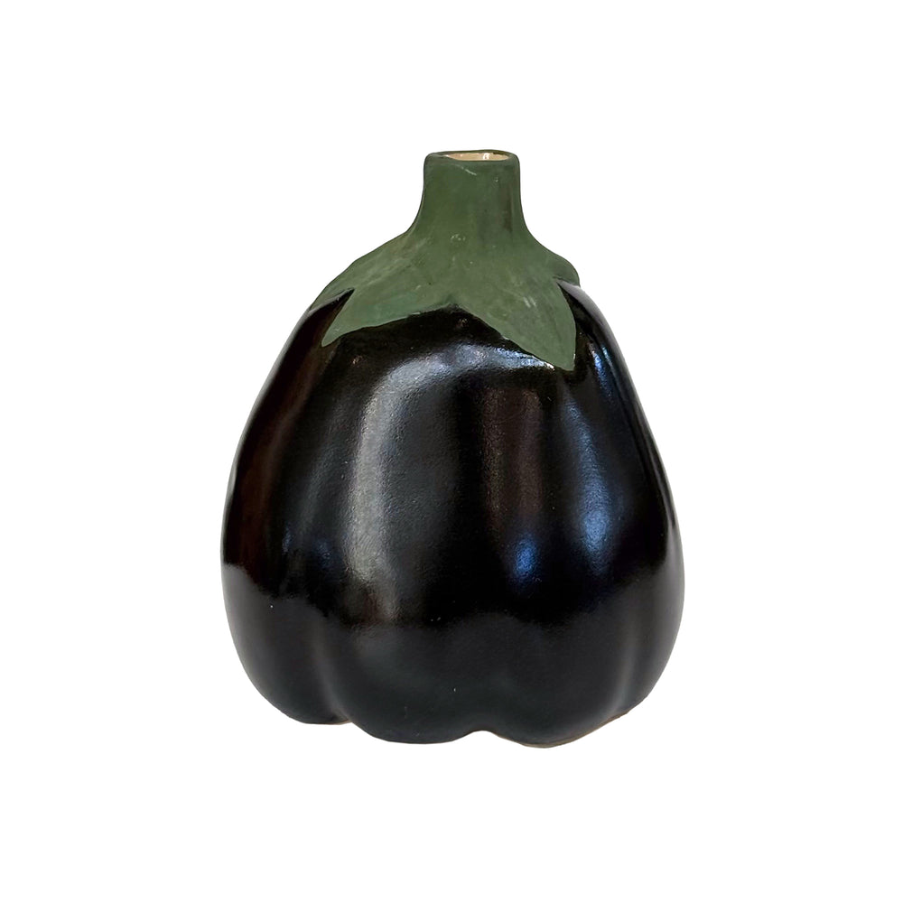 Studio Ceramic Eggplant Vase by Patricia Garret