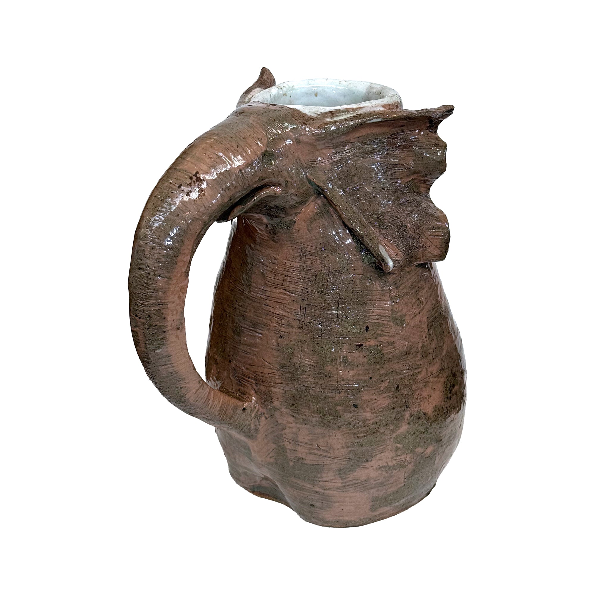 Studio Ceramic Elephant Pitcher Vase