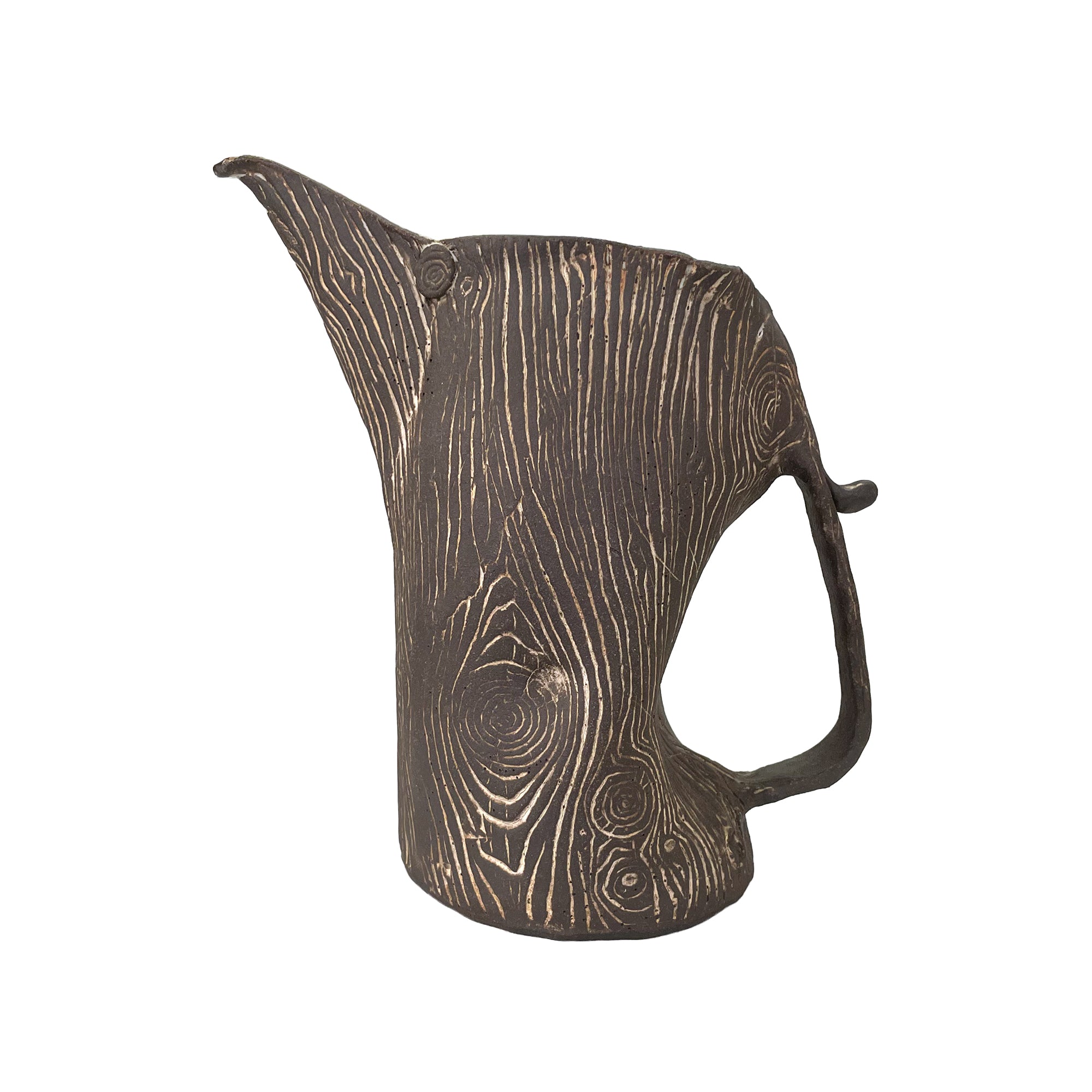 Studio Ceramic Faux Bois Pitcher