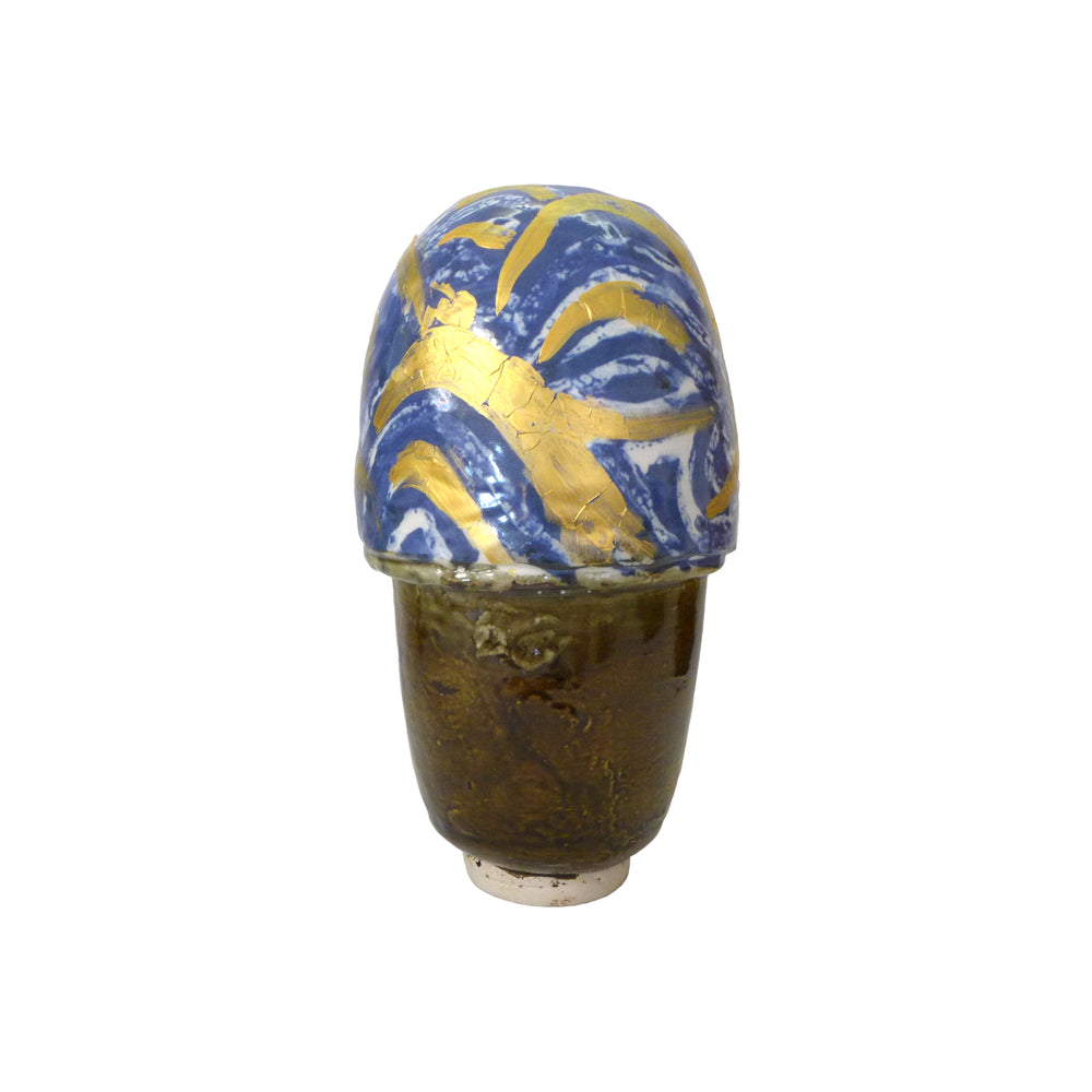 Studio Ceramic Graphically Glazed Vase by Takeo Tomono