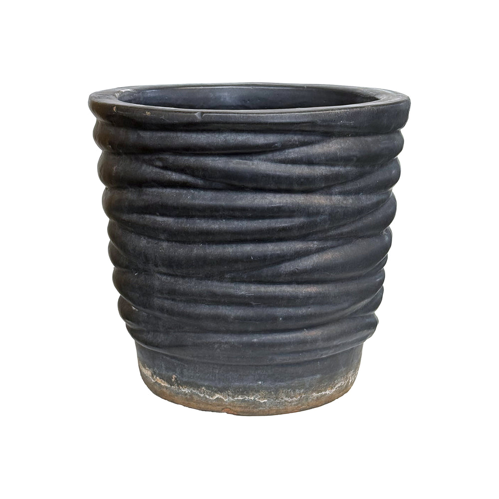 Studio Ceramic Irregularly Ribbed Planter