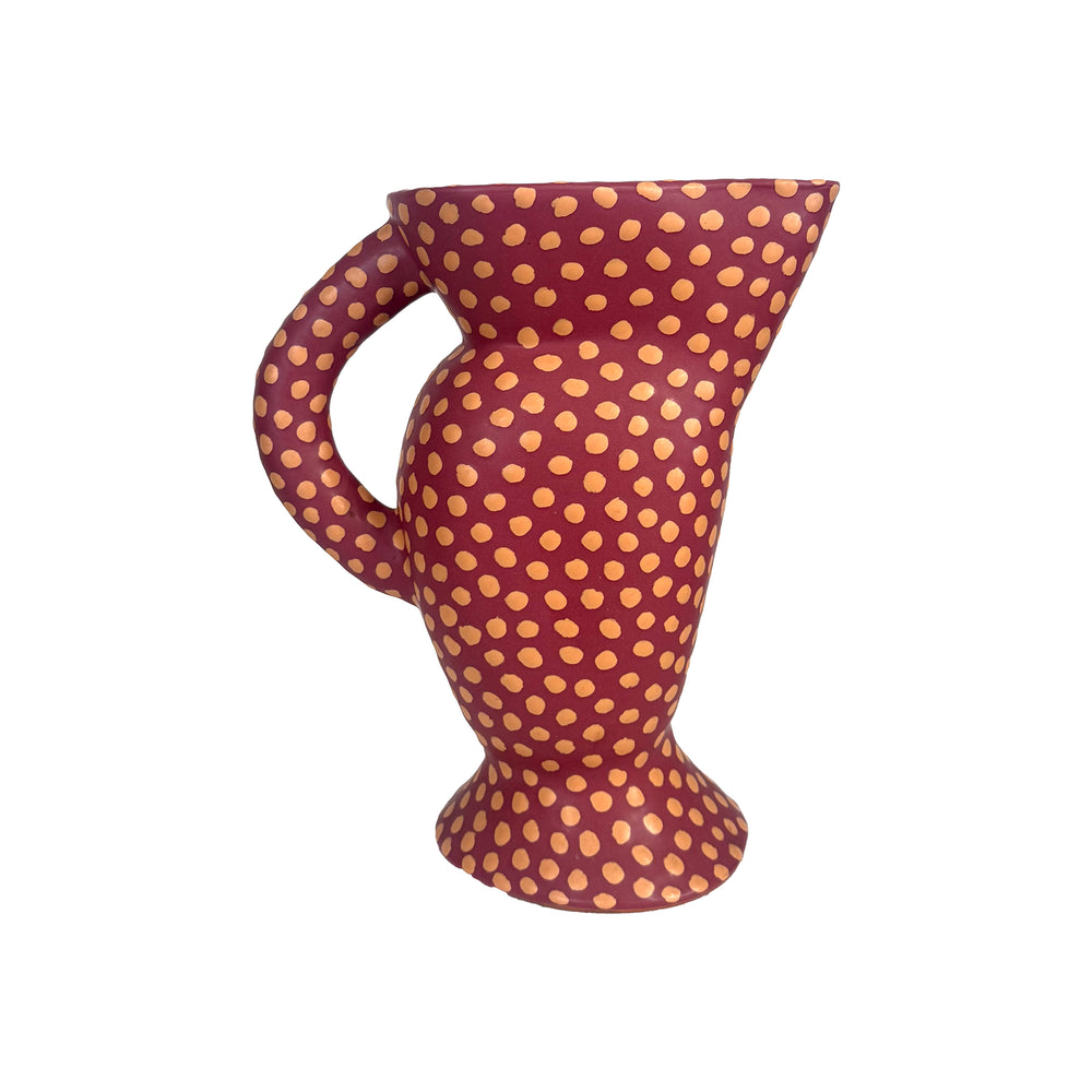 Studio Ceramic Pitcher/Vase with Polka Dot Glaze