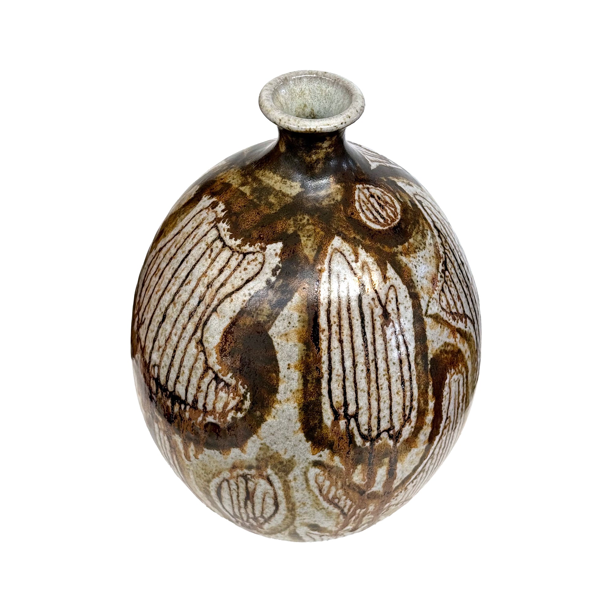 Studio Ceramic Vase with Abstract Decoration