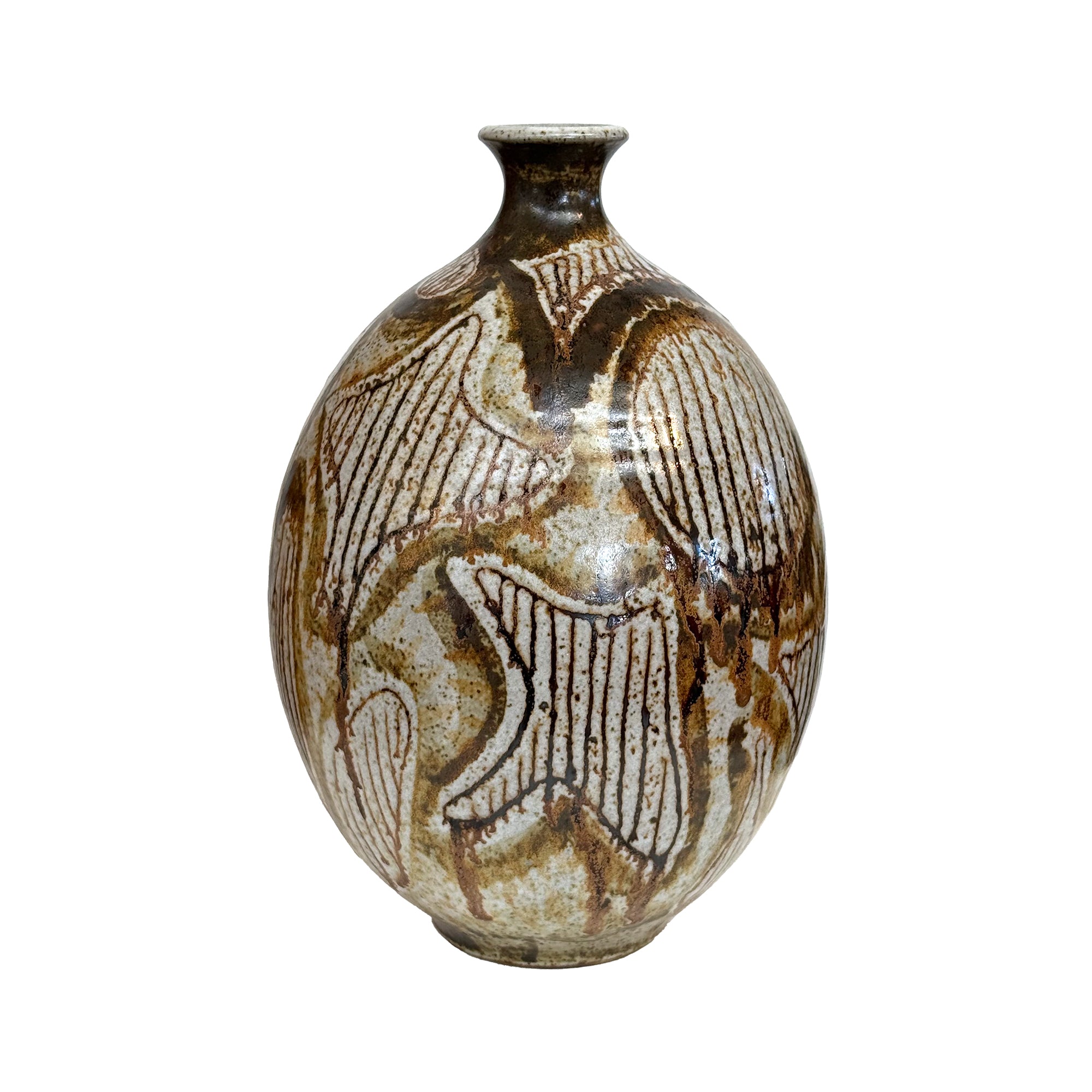 Studio Ceramic Vase with Abstract Decoration
