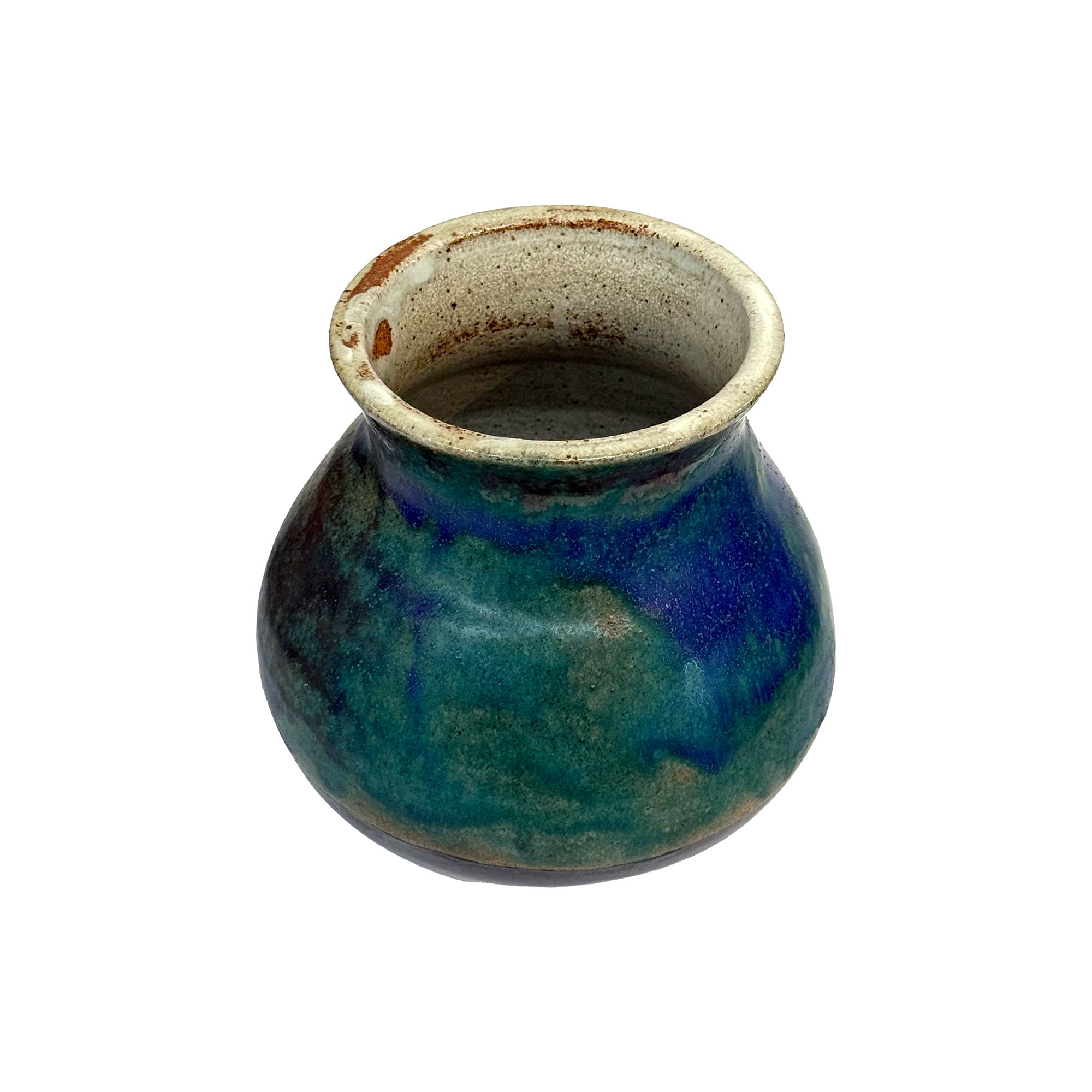 Studio Ceramic Vase with Blue/Green Glaze