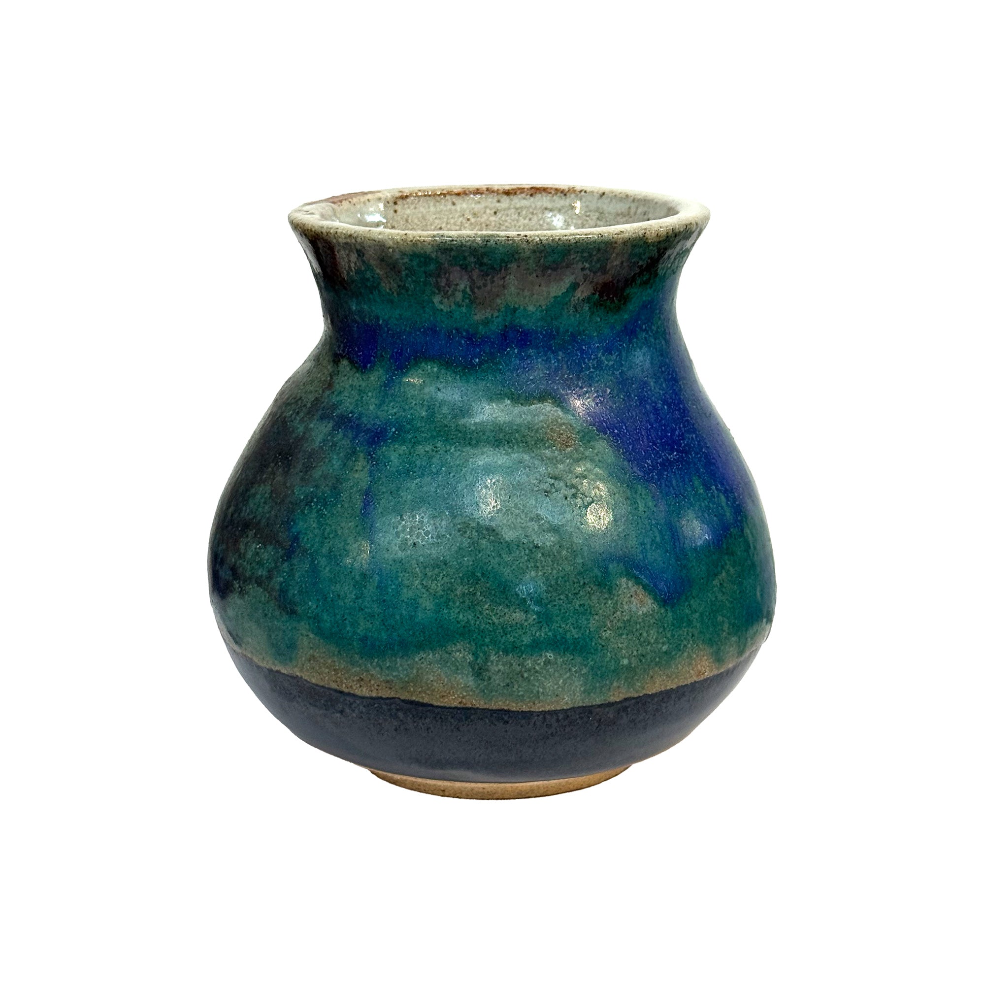 Studio Ceramic Vase with Blue/Green Glaze
