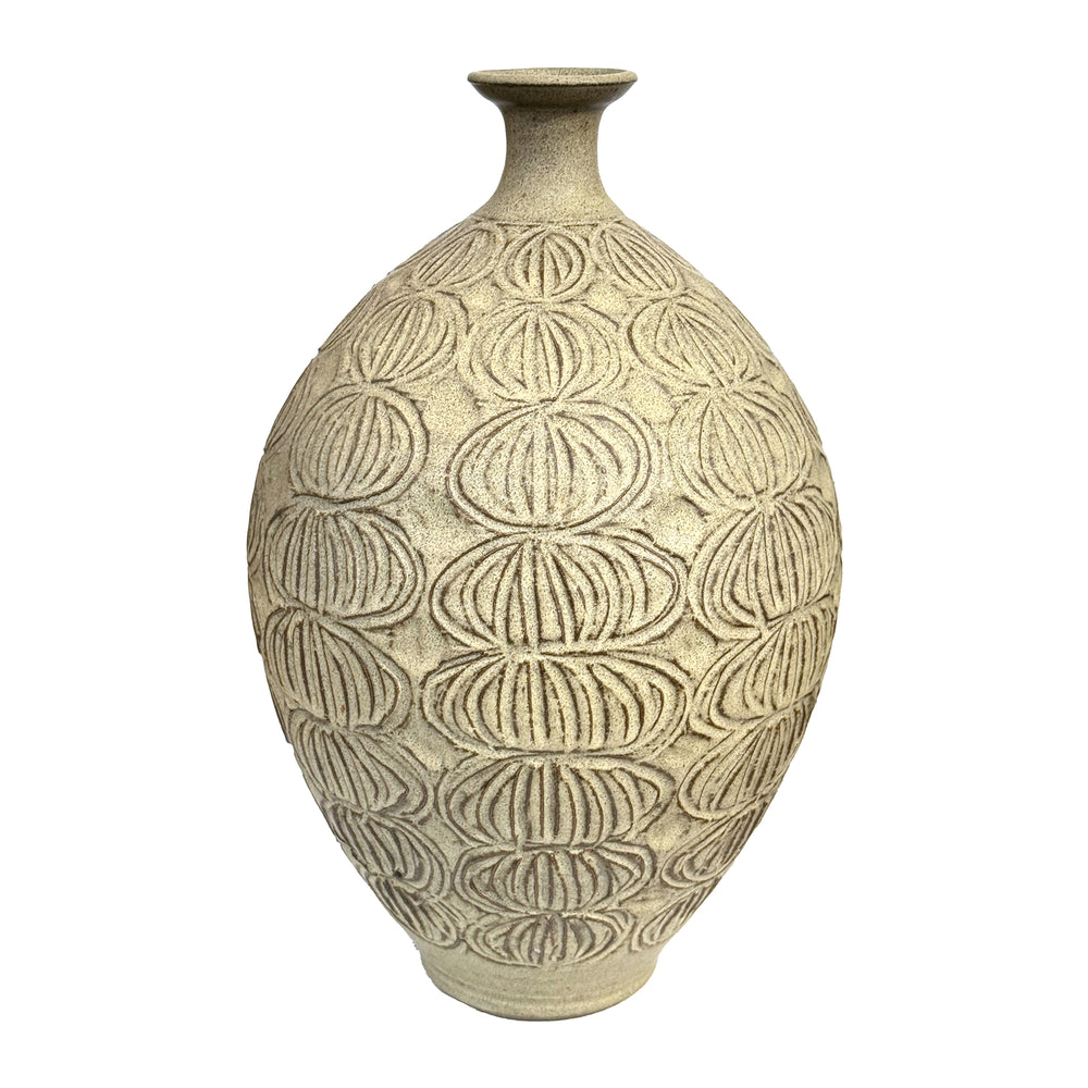 Studio Ceramic Vase with Sgraffito Decoration by Wishon Harrel