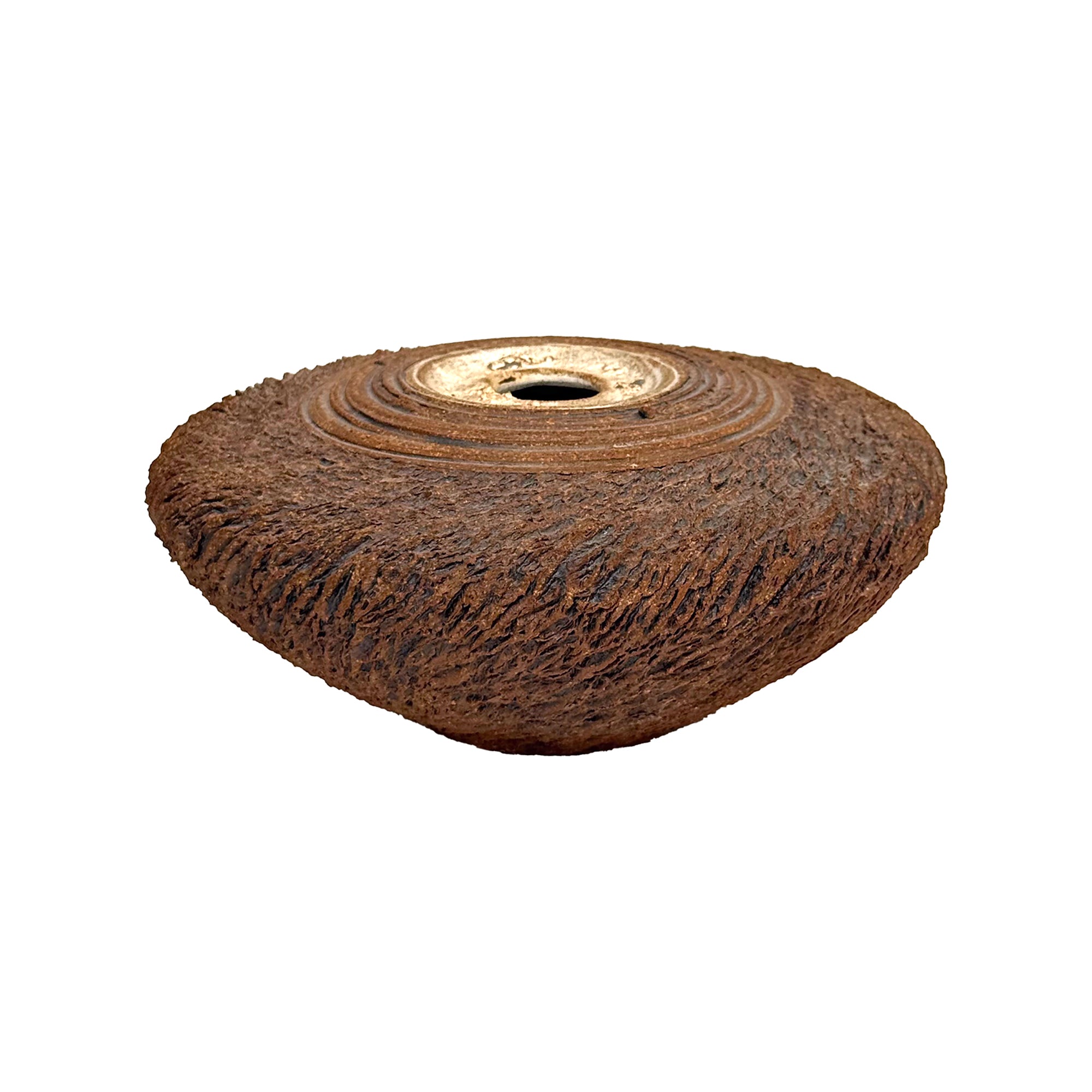 Studio Ceramic Vase with Sgraffito Texture