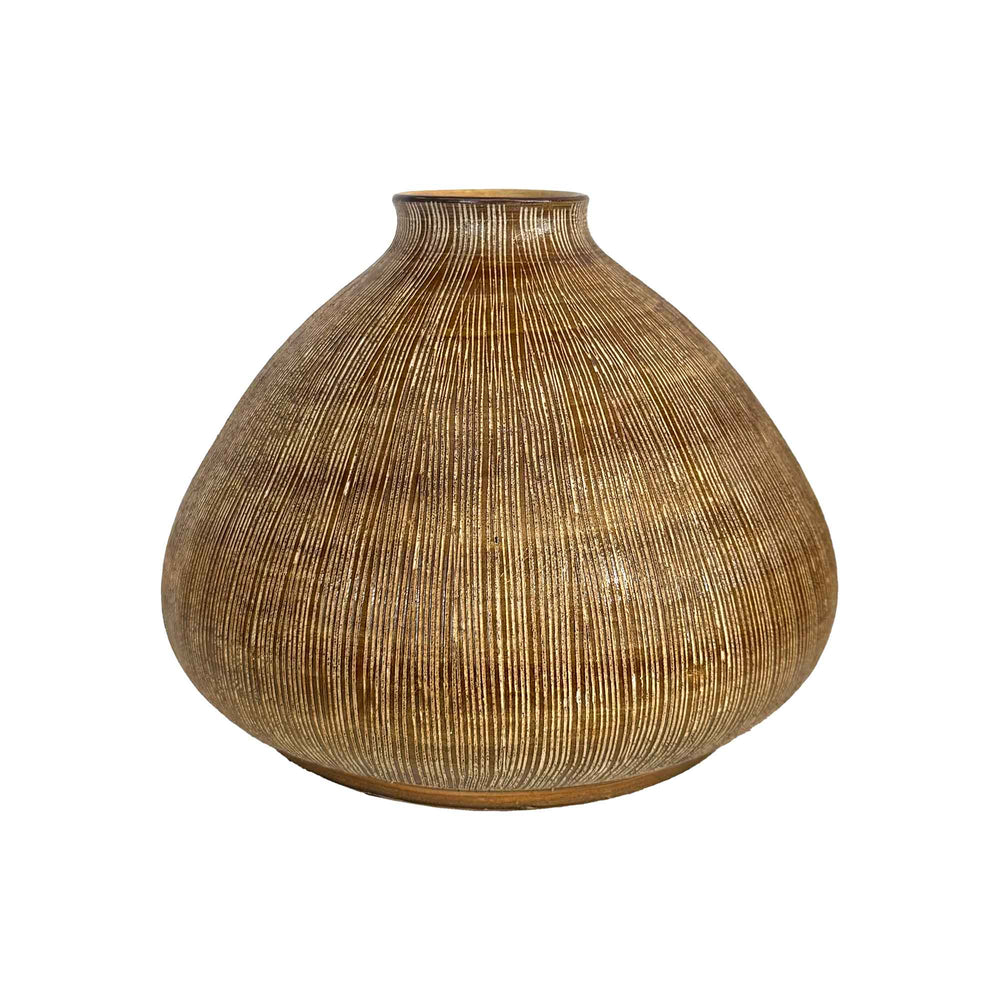 Studio Ceramic Vase with Verticle Sgrafitto