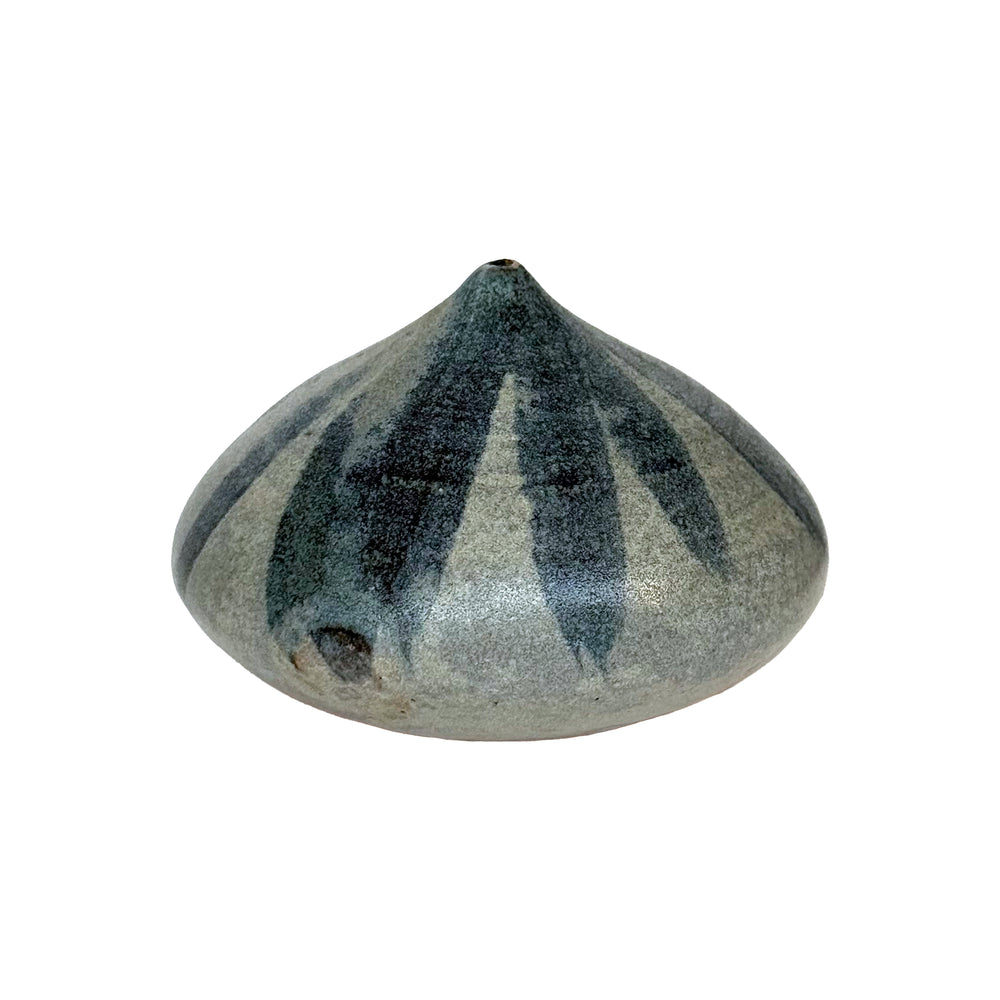 Studio Ceramic Weedpot with Flower Pattern Glaze