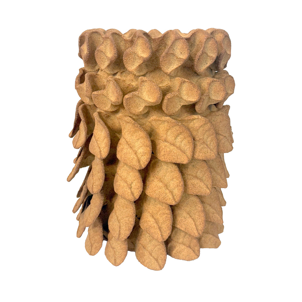 Contemporary Studio Ceramic Leaf Vase of the "Gown Series" by Paul S. Briggs