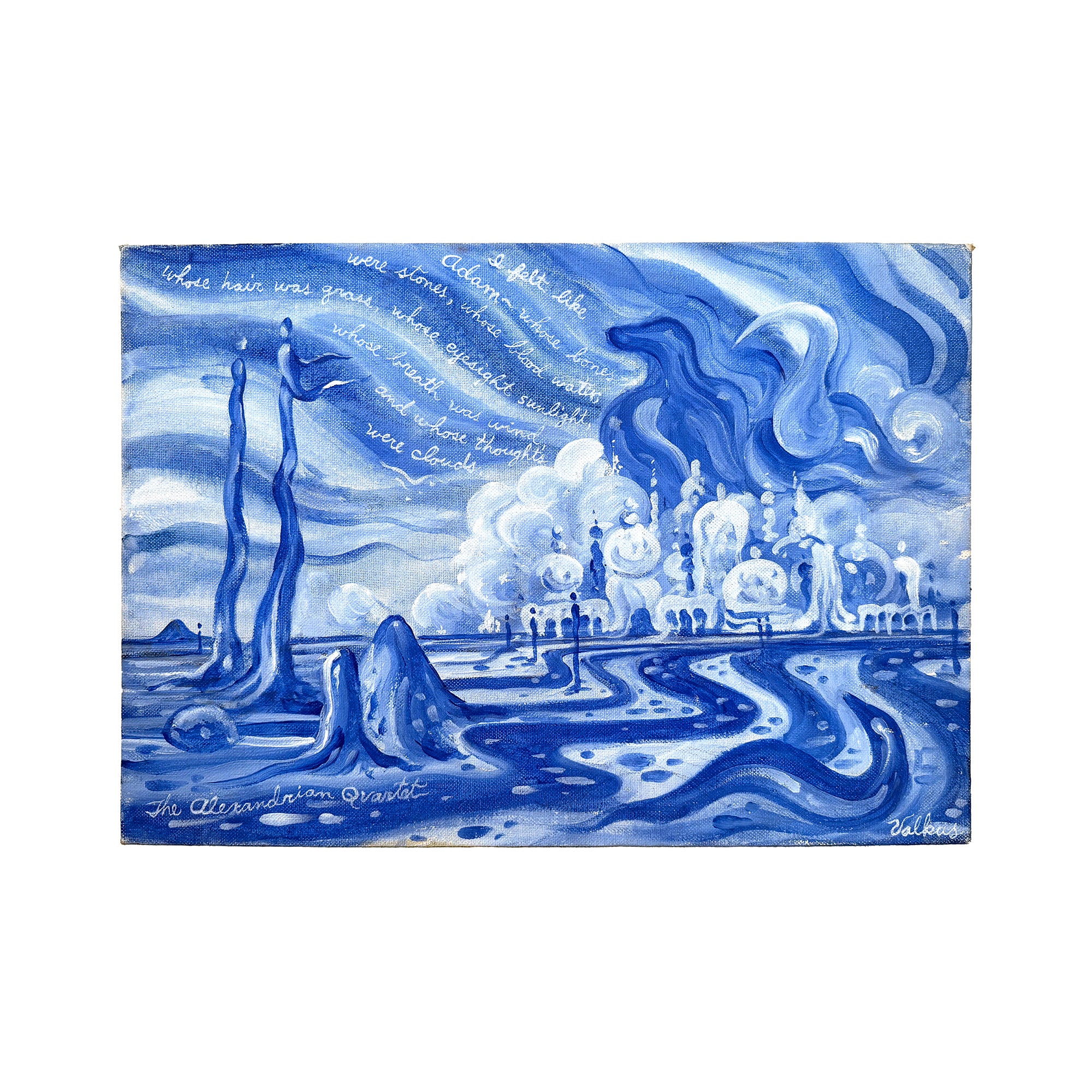Surrealist Acrylic on Board Painting by Valkus