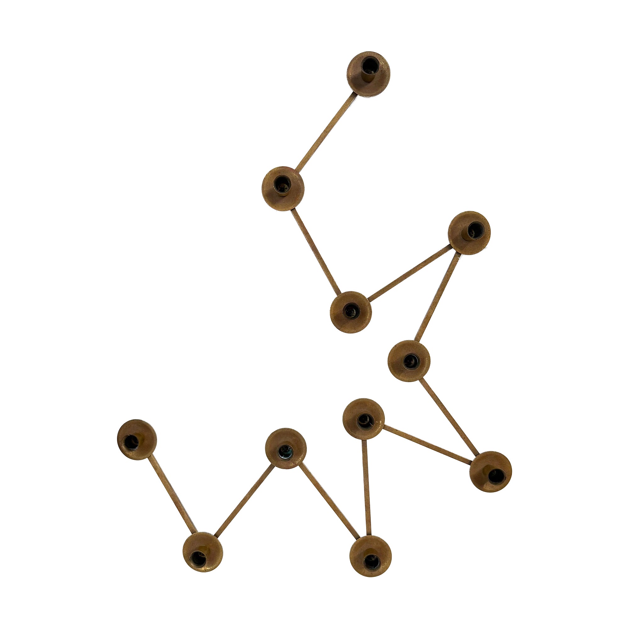 Swedish Brass Adjustable Candelabrum