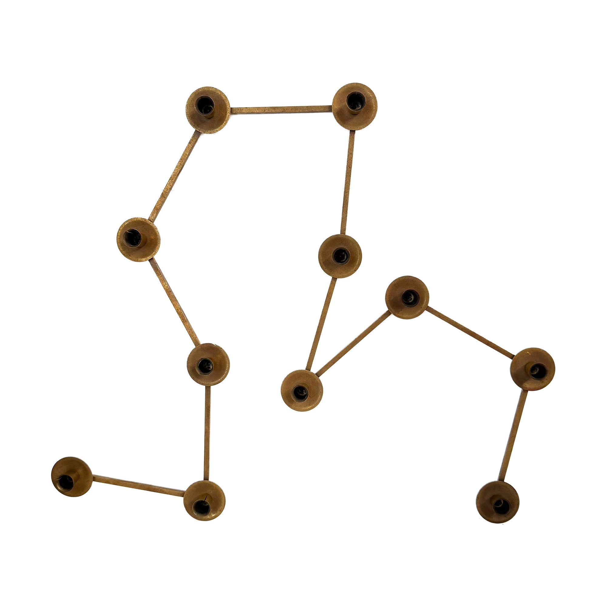 Swedish Brass Adjustable Candelabrum