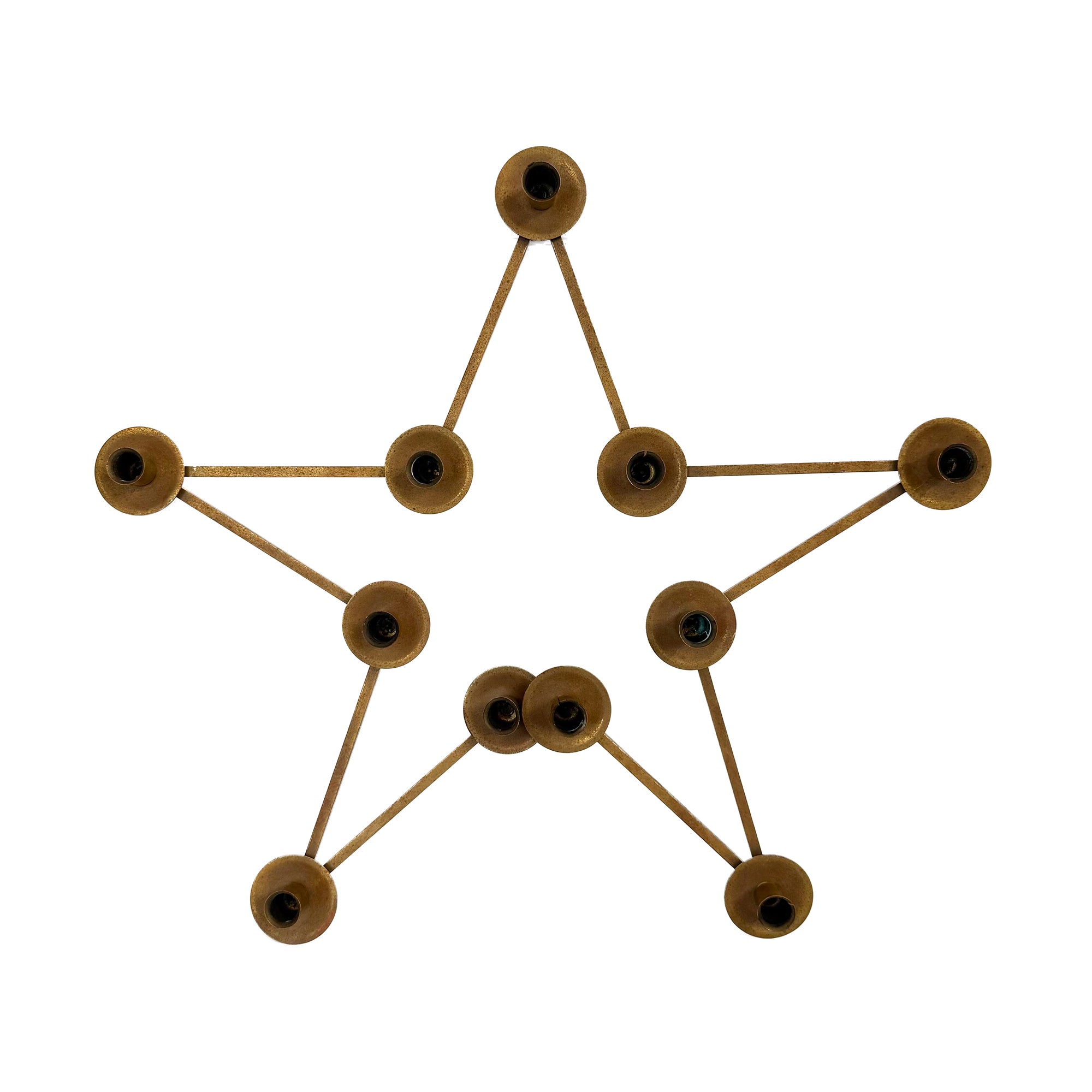 Swedish Brass Adjustable Candelabrum