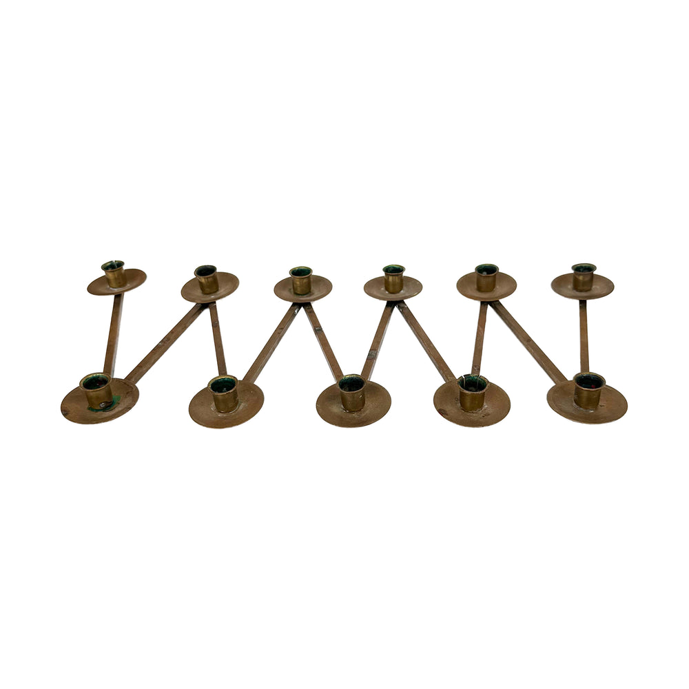 Swedish Brass Adjustable Candelabrum