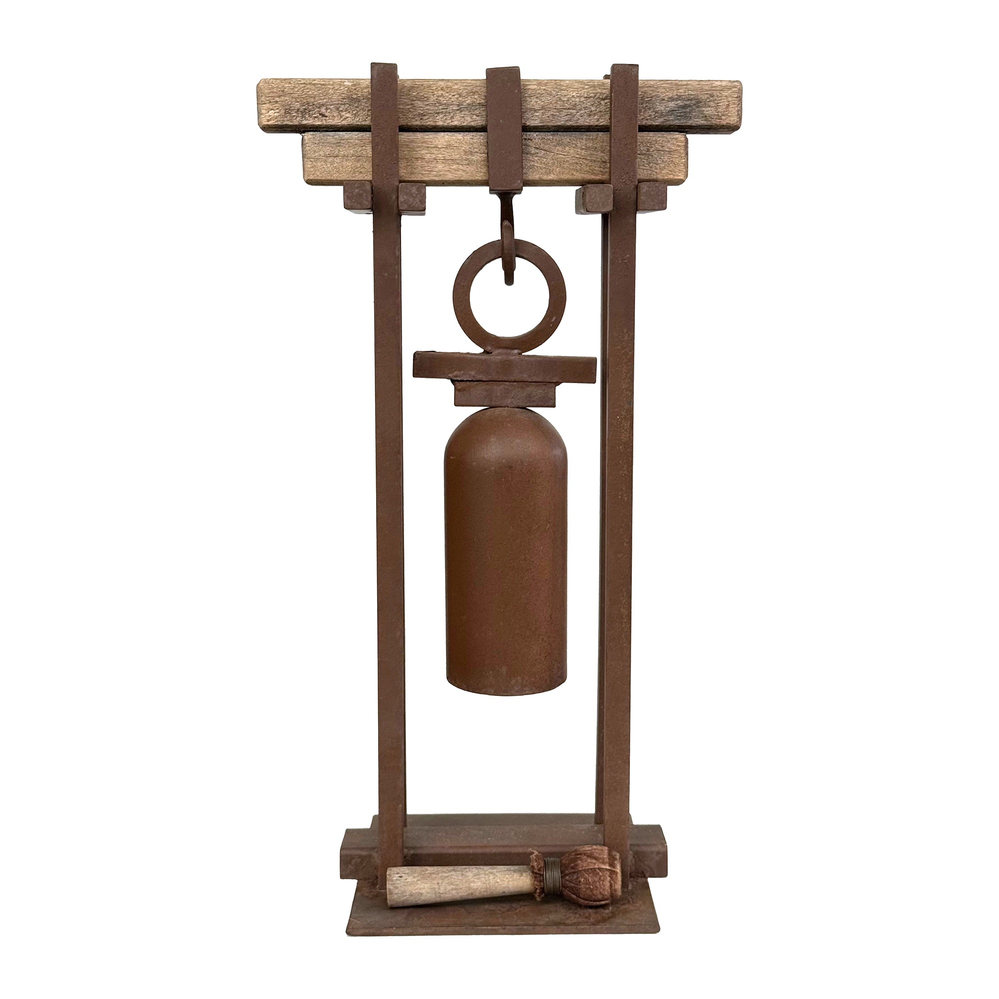 Table Top Steel & Wood Bell with Mallet by Tom Torrens