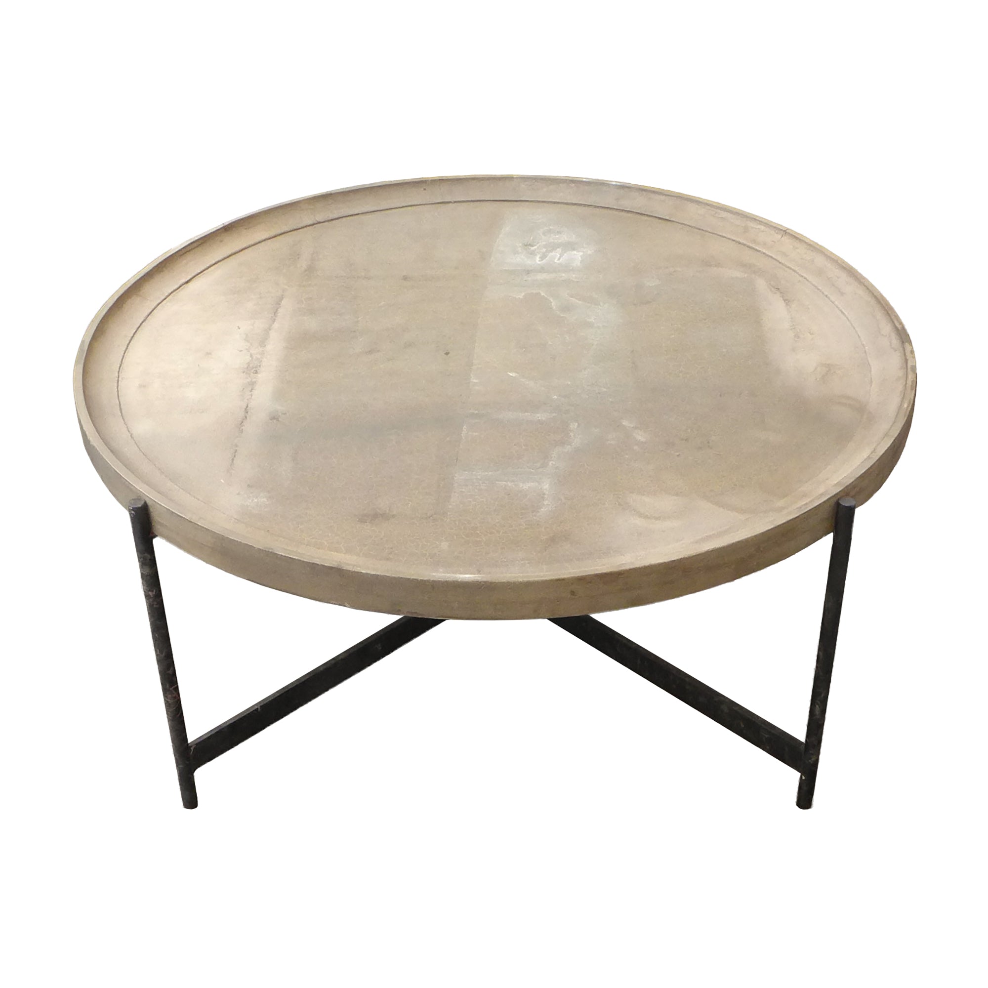 Steel & Aerated Concrete Round Coffee Table
