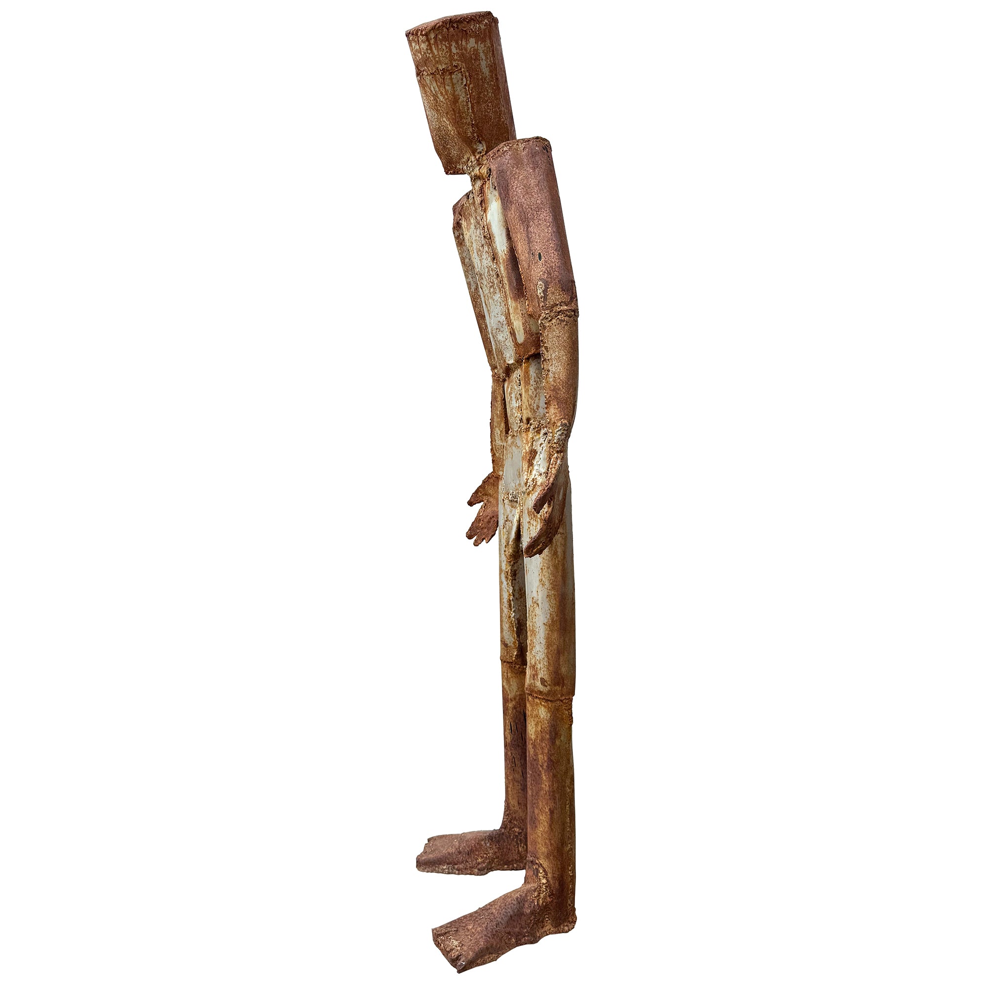 Tall Welded Steel Nude Male Sculpture