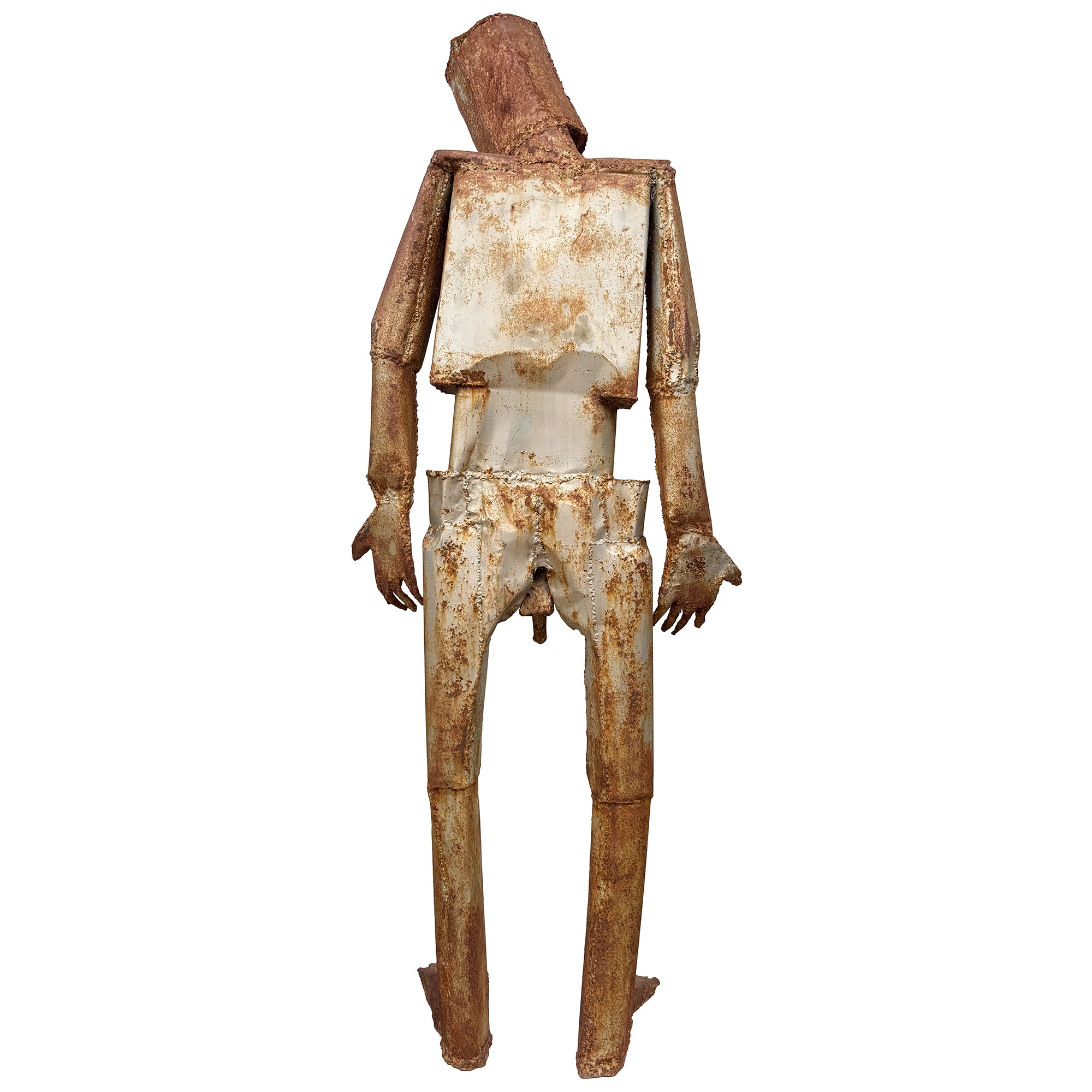 Tall Welded Steel Nude Male Sculpture