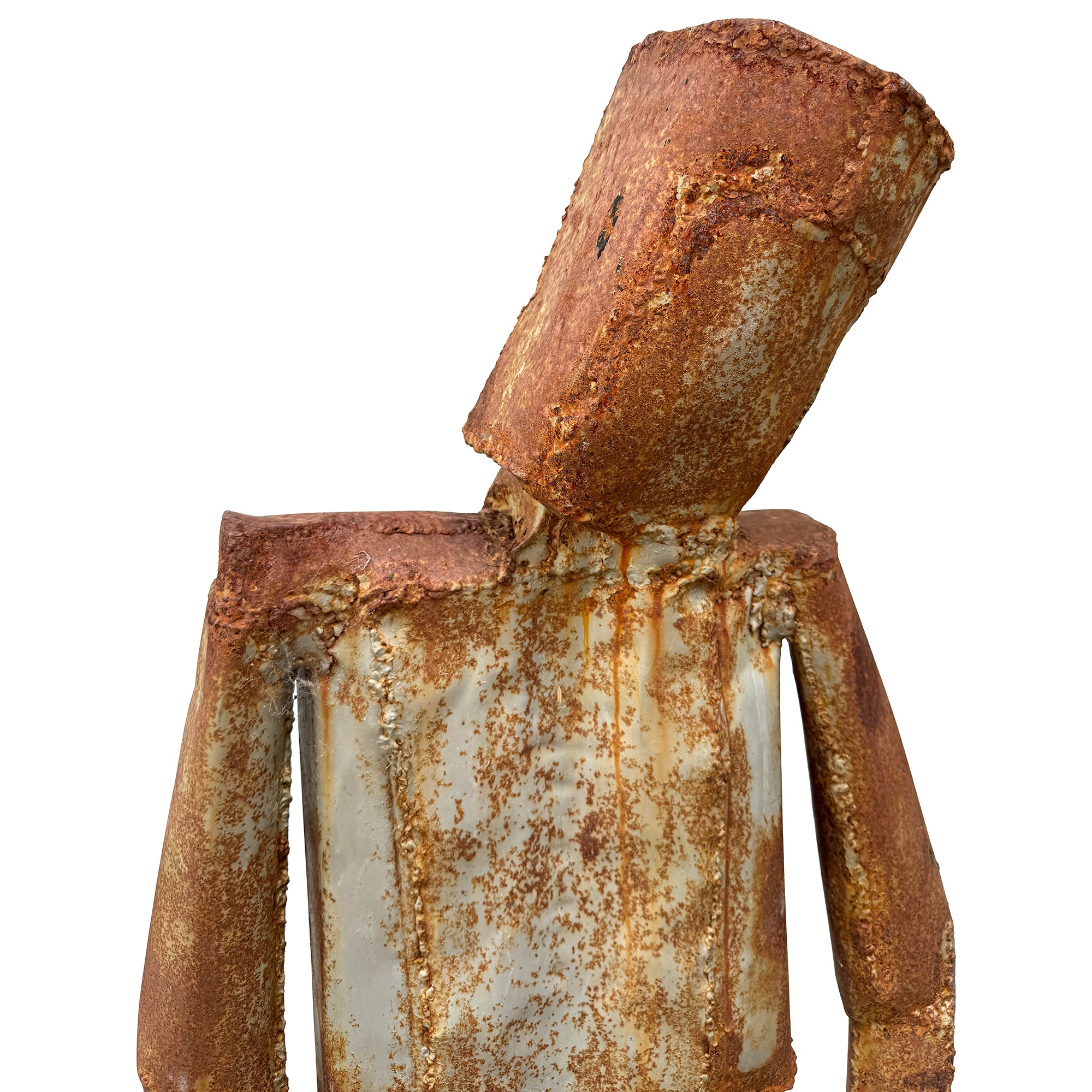 Tall Welded Steel Nude Male Sculpture
