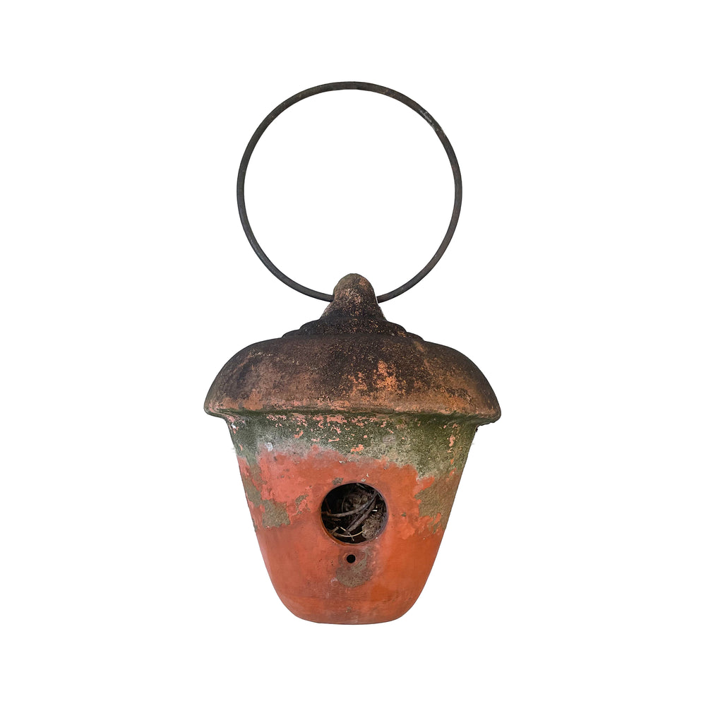 Terra Cotta Hanging Acorn Birdhouse