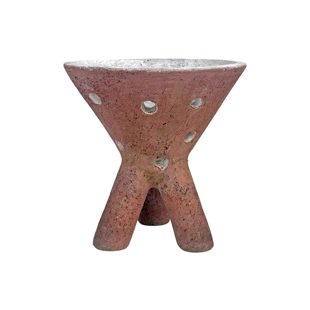 Three-Legged Perforated Studio Ceramic Vase (signed Kempe '58)