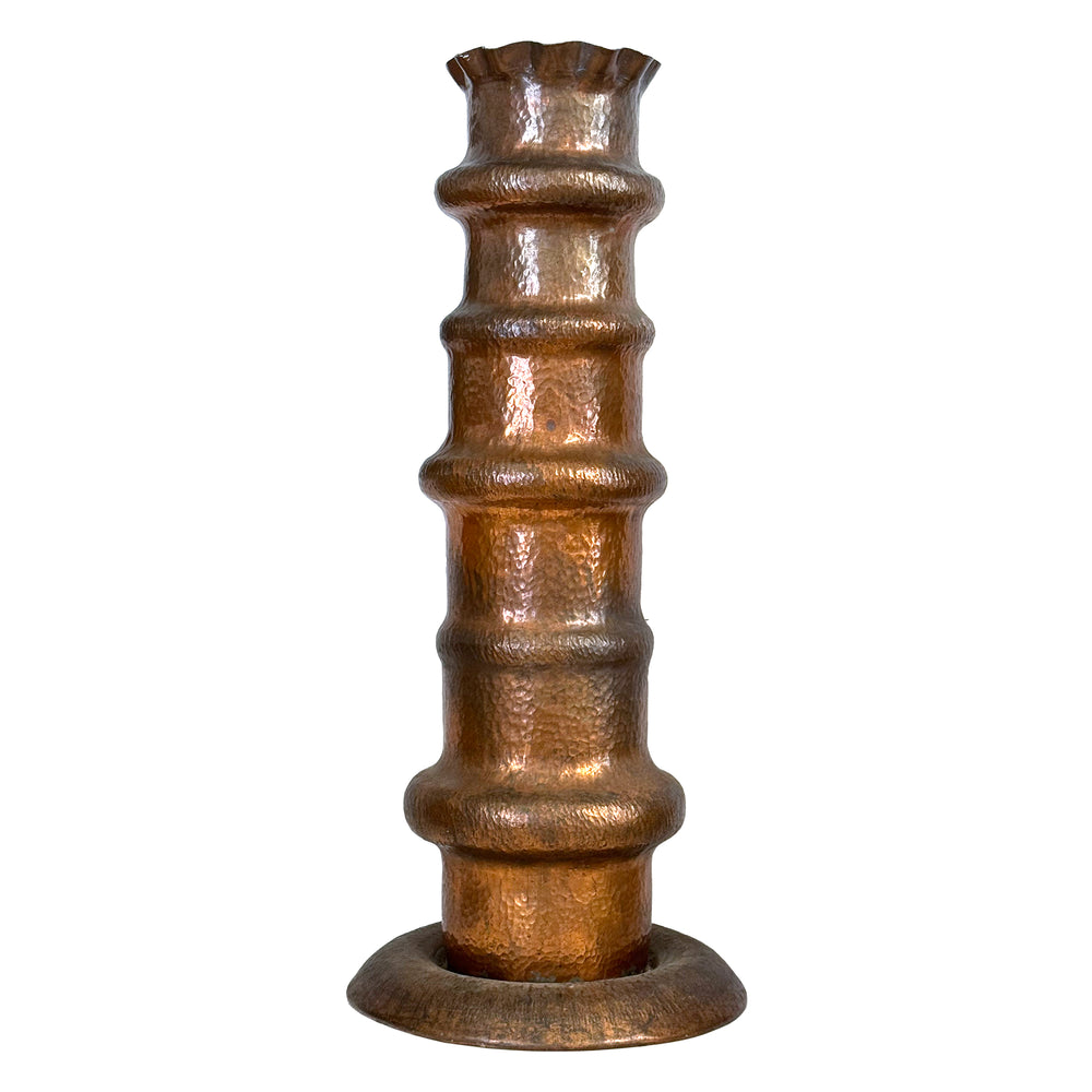 Totemic Hand-Hammered Copper Plant Stand
