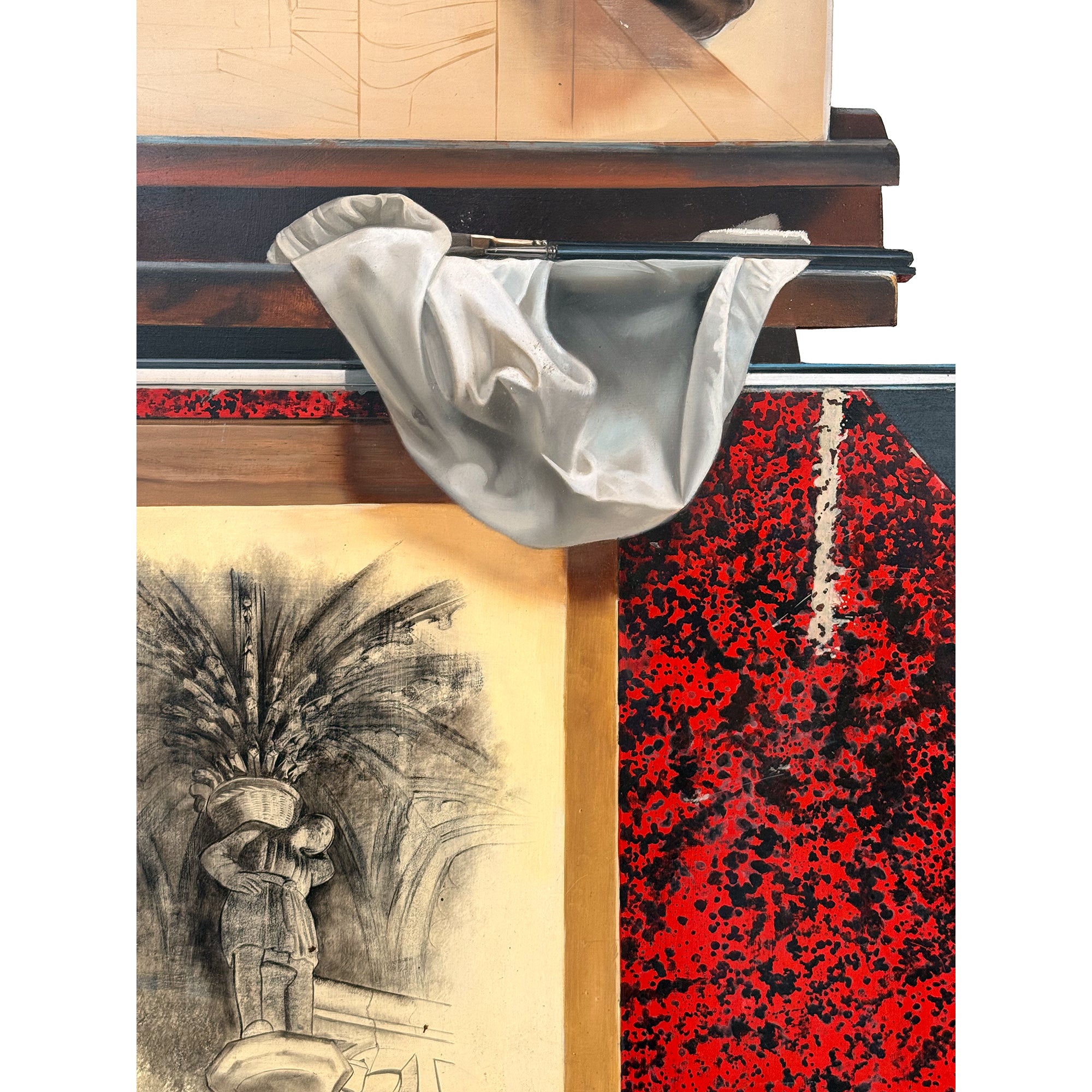 Trompe L'Oeil Shaped Canvas "Painting Study" Painting