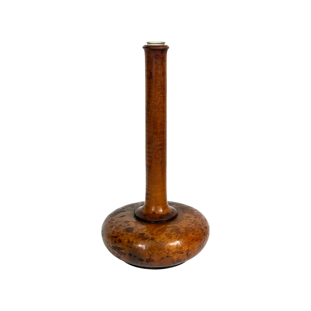 Turned Wood Bud Vase with Glass Insert