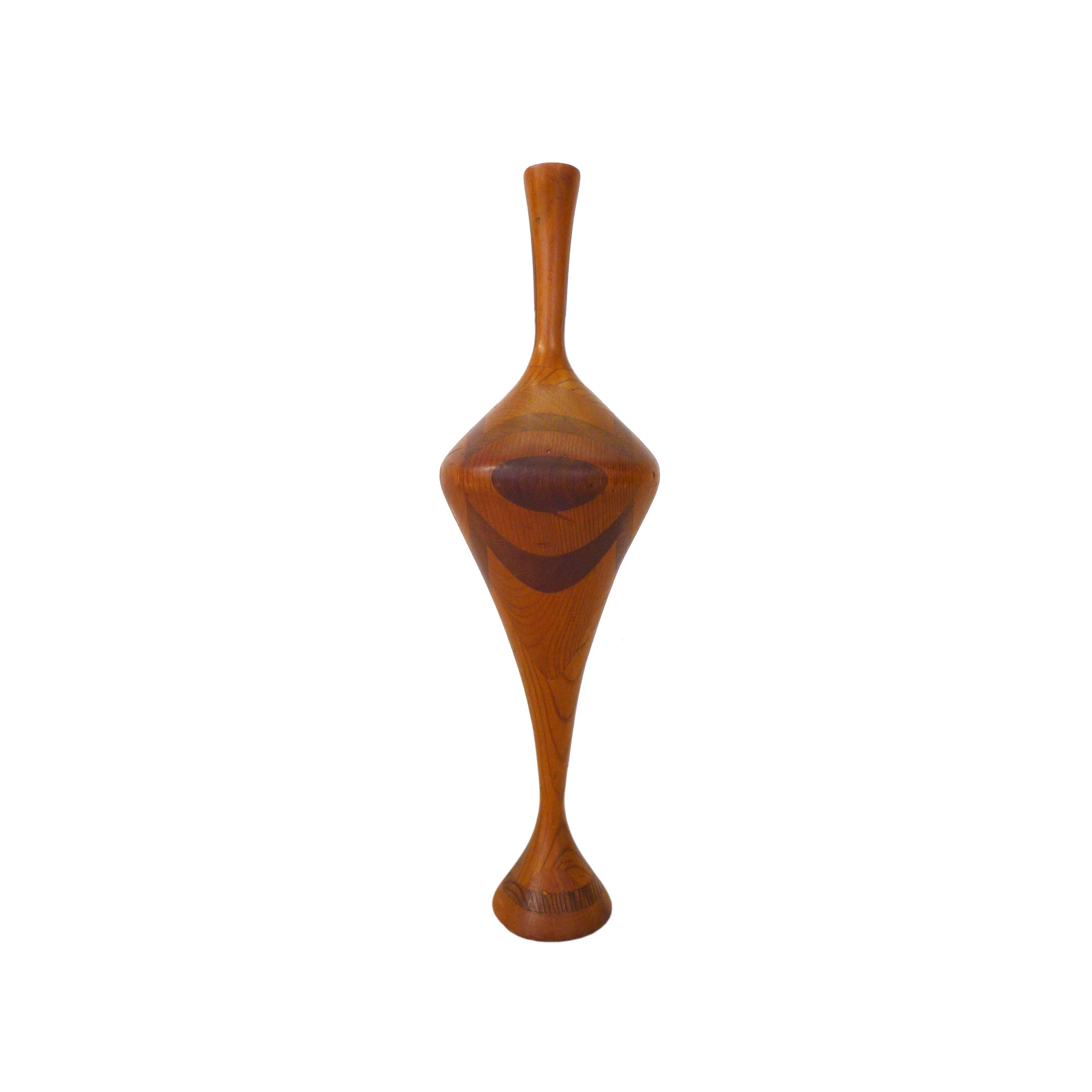Turned Wood Marquetry Vase