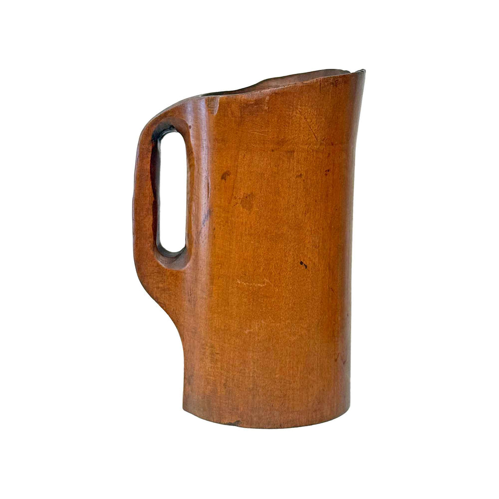 Turn of the Century Carved Wood Pitcher