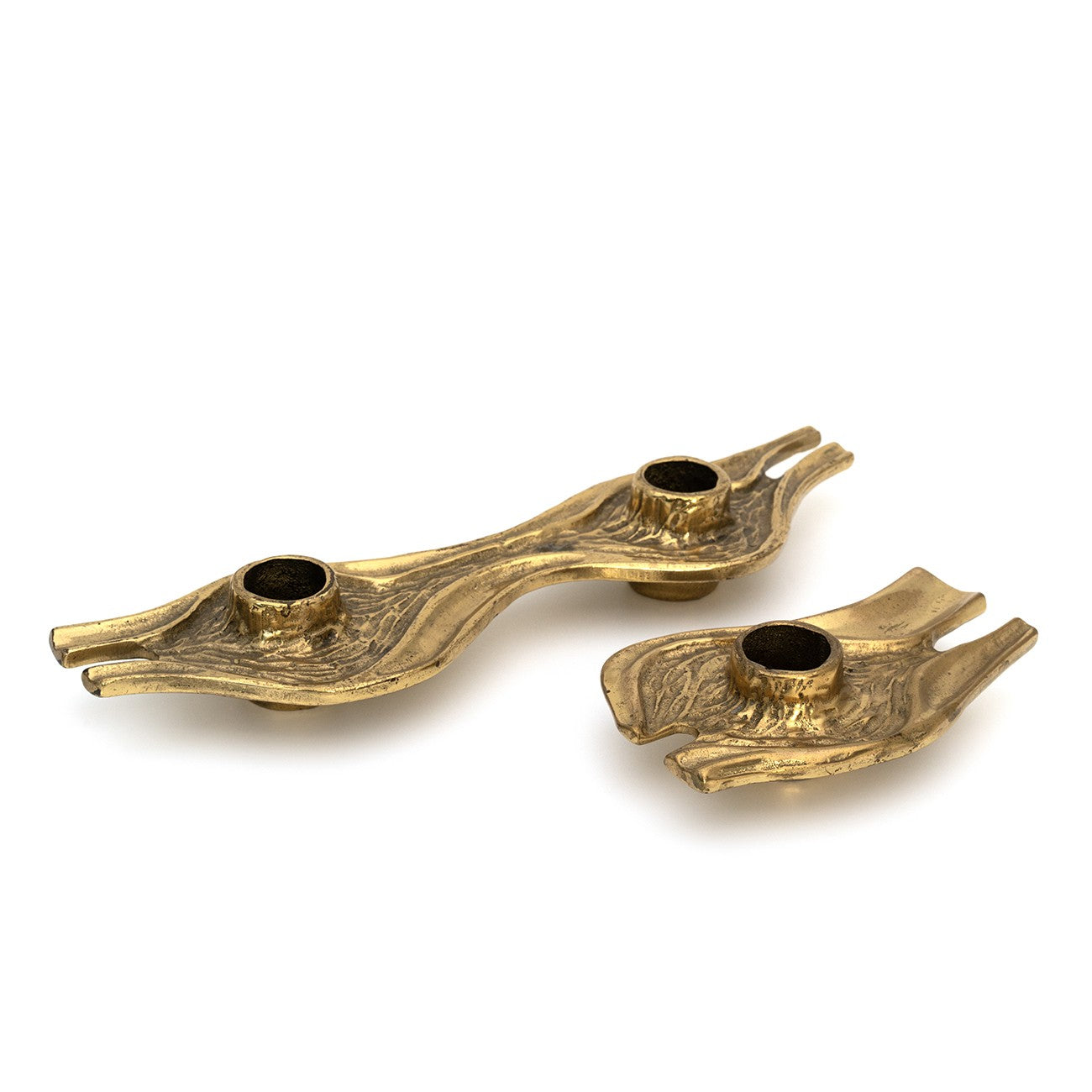 Vintage German Brass 2 Piece Candle Holder