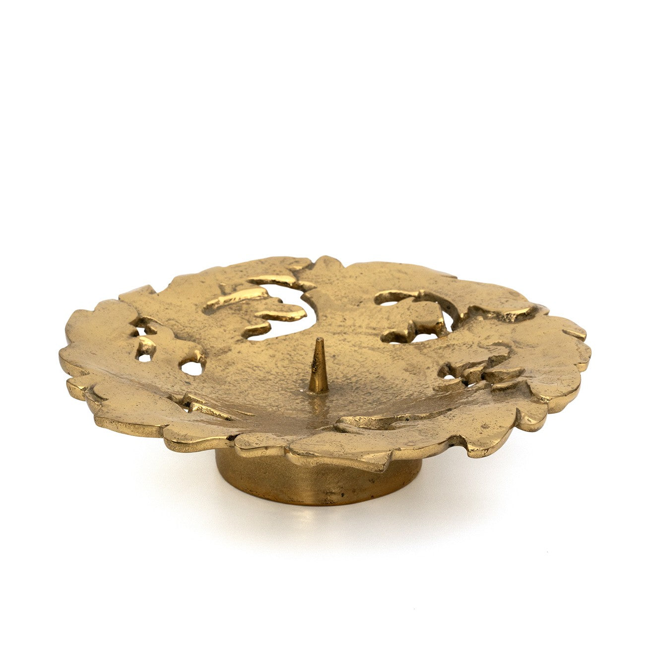 Vintage German Brass Candle Plate
