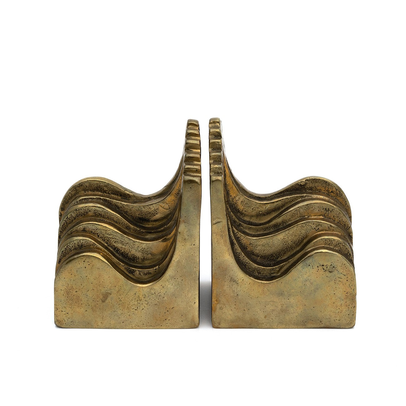 Vintage German Bronze Wave Bookends