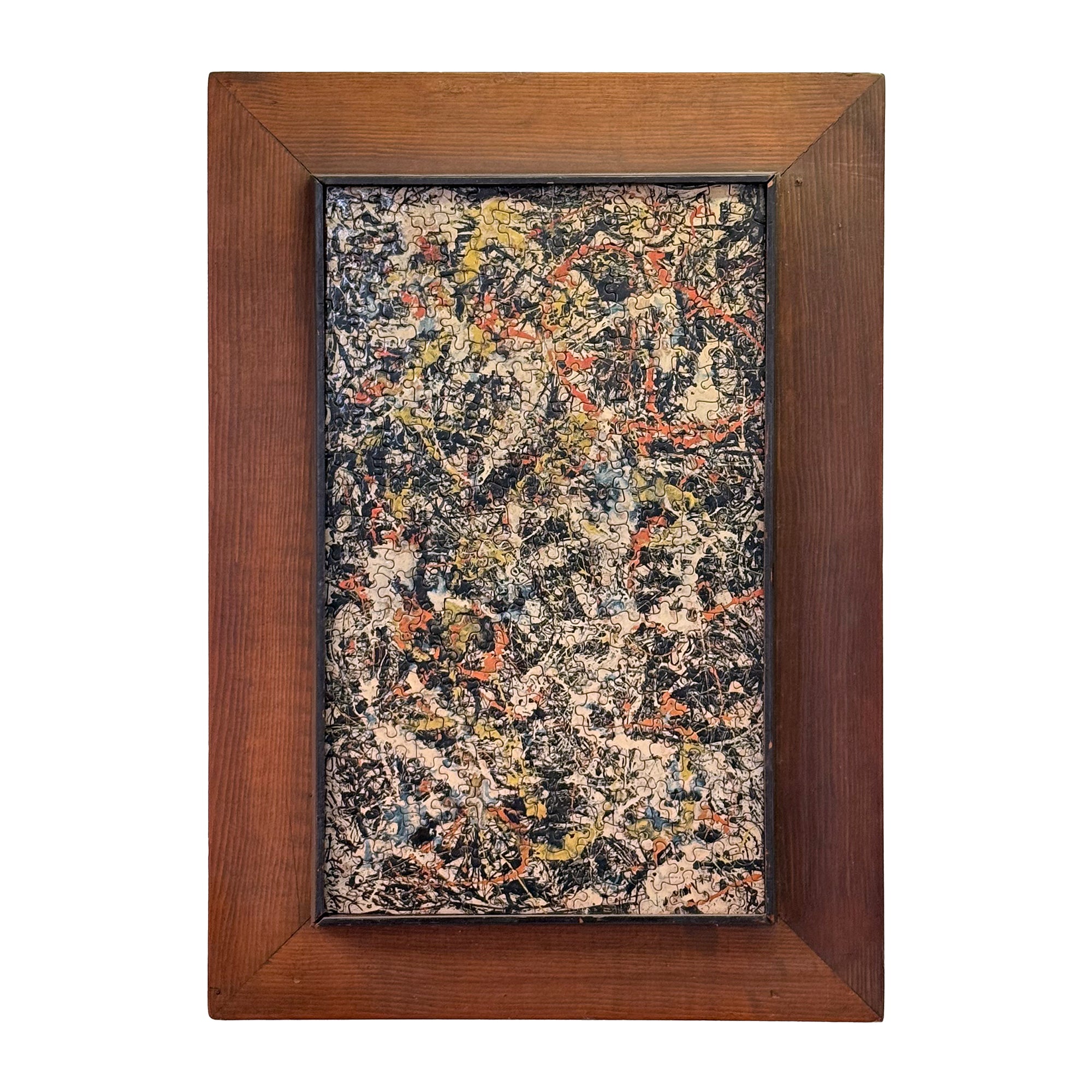 Vintage Jackson Pollack Puzzle in Hand-Made Wood Frame