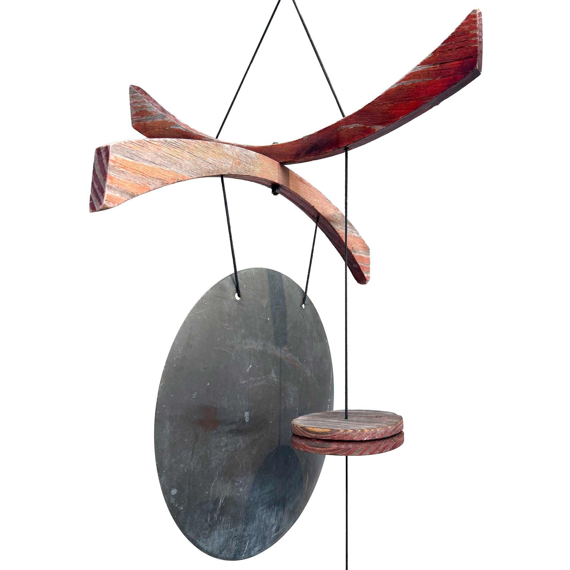 Wood & Bronze Chinoiserie Gong Wind Chime