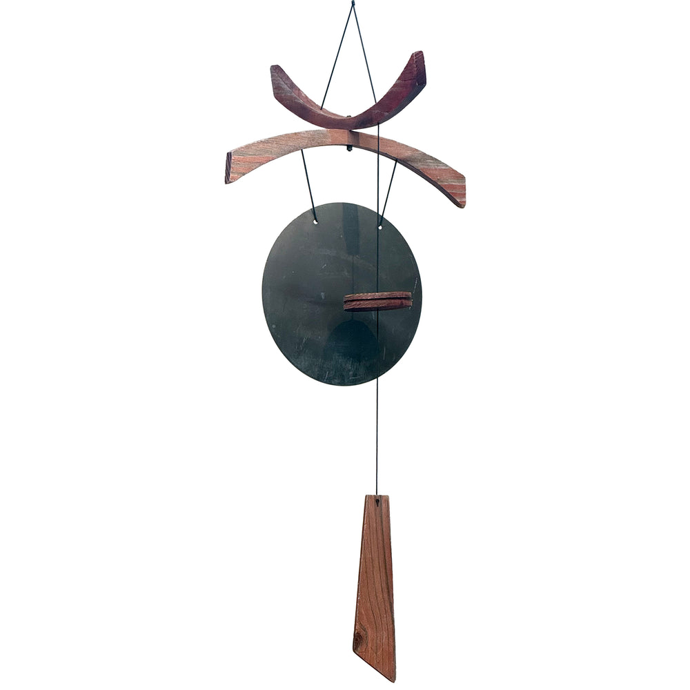 Wood & Bronze Chinoiserie Gong Wind Chime