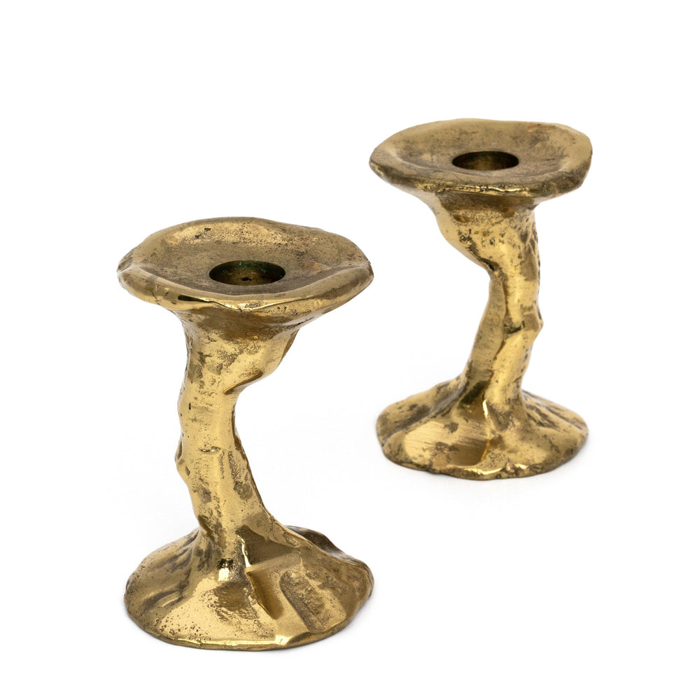 Vintage Brass German Candle Holders