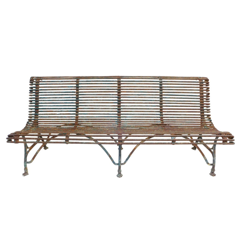 19th Century French Wrought Iron Arras Bench