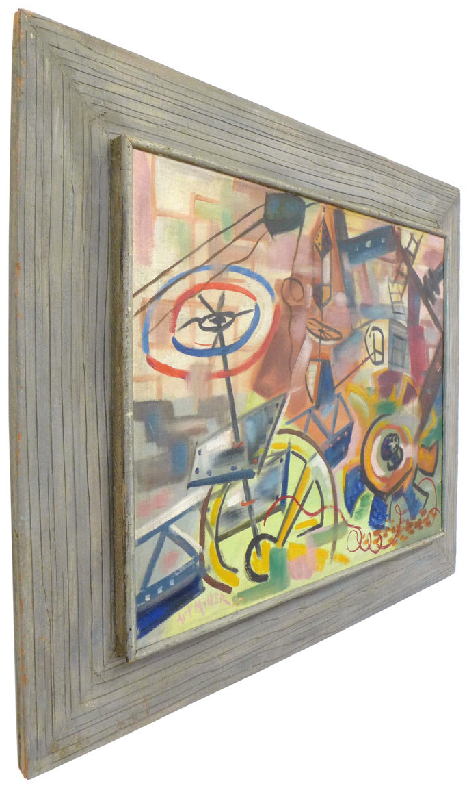 1940s Abstract Painting by Art Miller – The Window