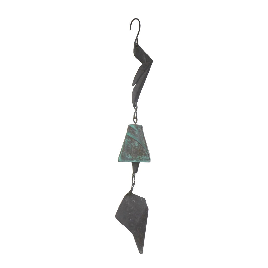 Modernist Cast Bronze Hanging Windbell by Harmony Hollow