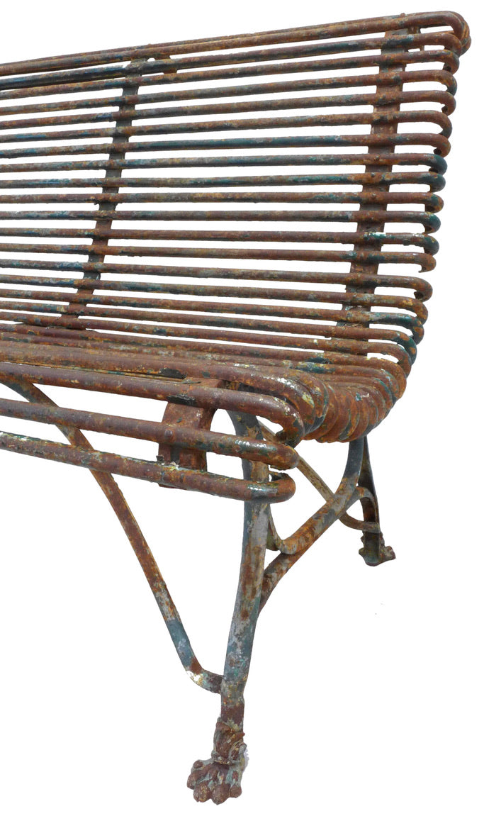 19th Century French Wrought Iron Arras Bench