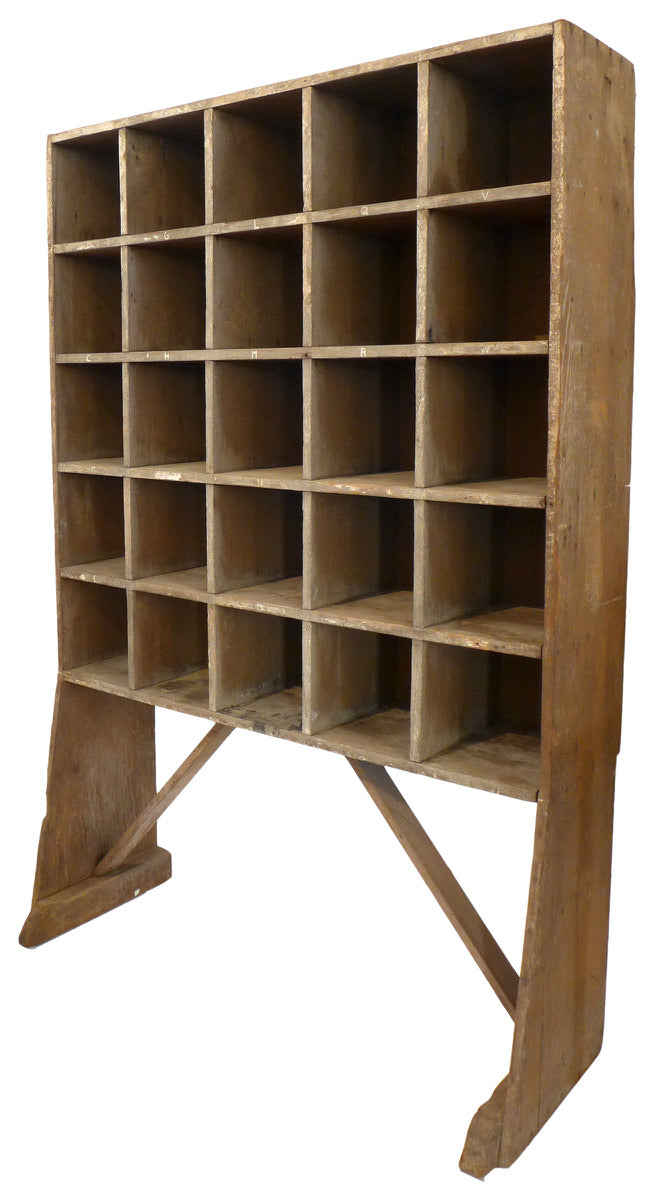 Primitive Wood Cubby Storage Cabinet