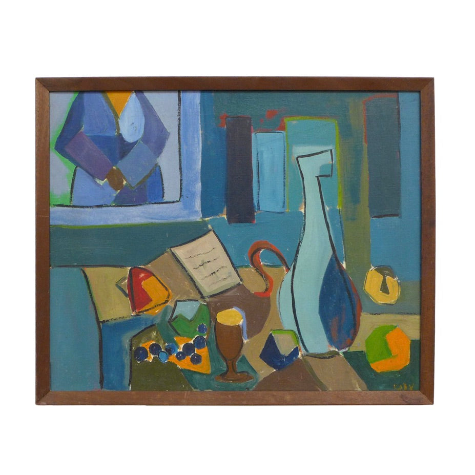 Cubist Still Life in Oil on Canvas