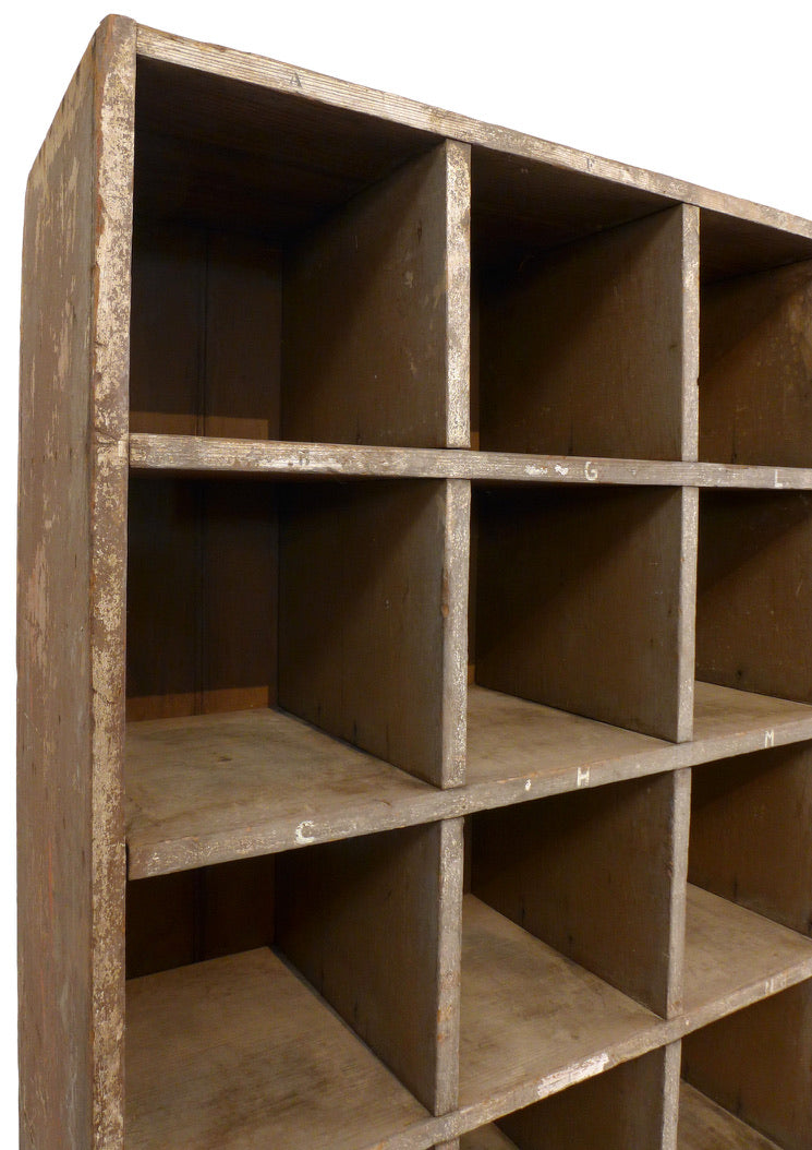 Primitive Wood Cubby Storage Cabinet