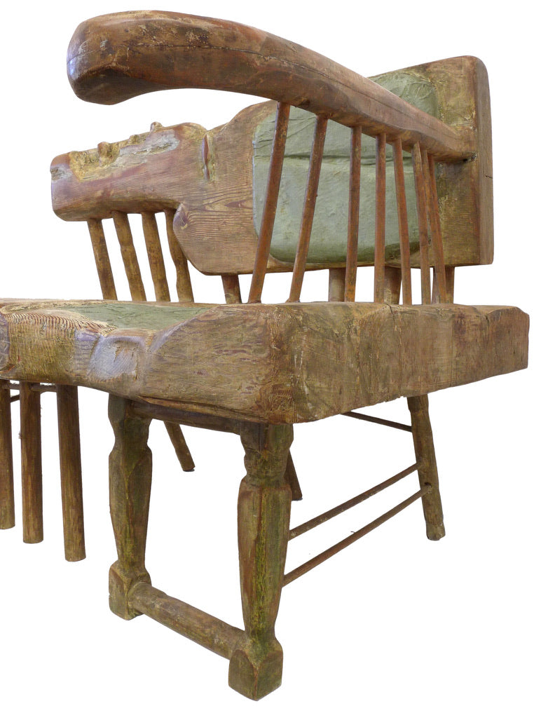 California Funk Art Sculptural Carved Wood Chair